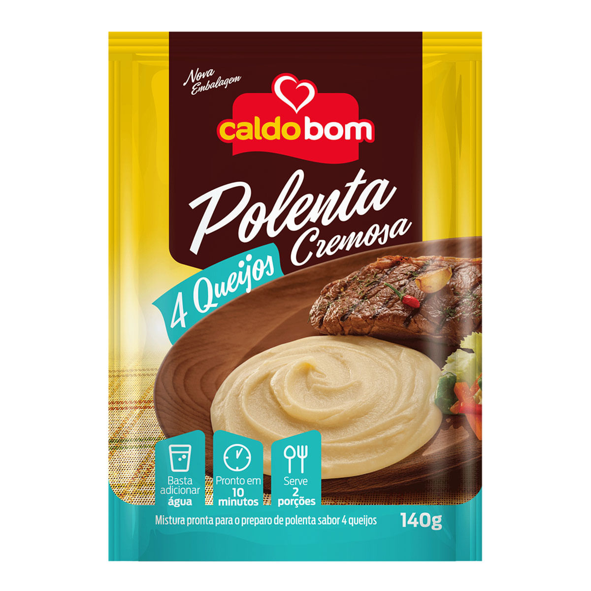 Mistura para Polenta Caldo Bom Instantânea Quatro Queijos 140g