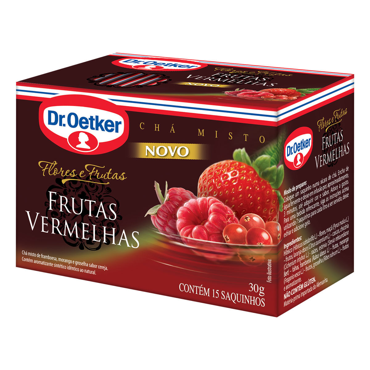 Chá Frutas Vermelhas Dr. Oetker Caixa com 15 Sachês 30g