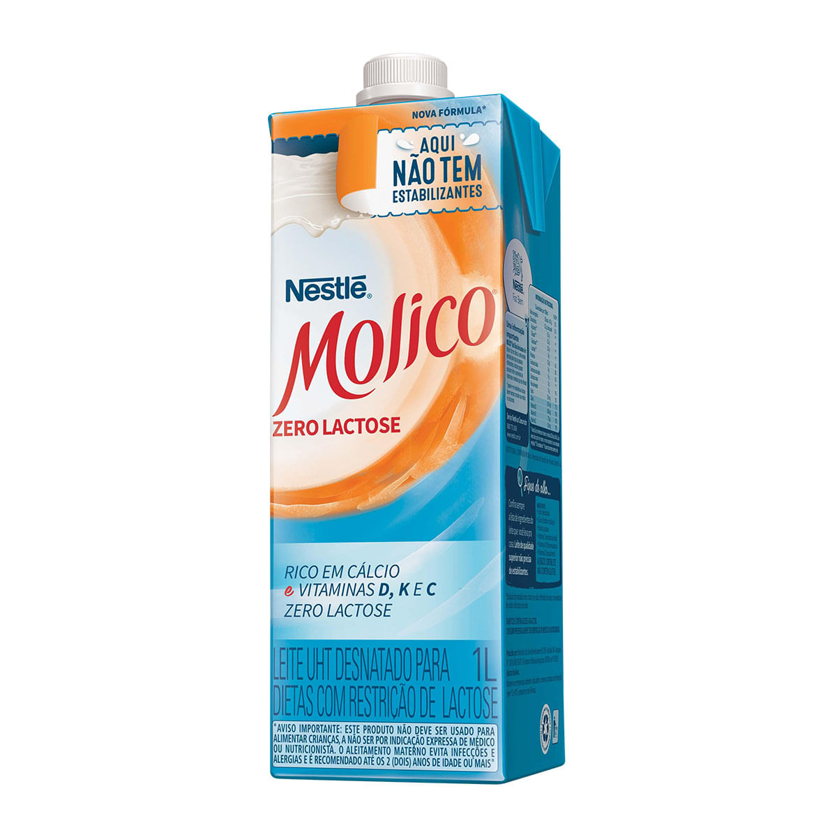 Leite Desnatado UHT Tipo A Zero Lactose Nestlé Molico 1 Litro