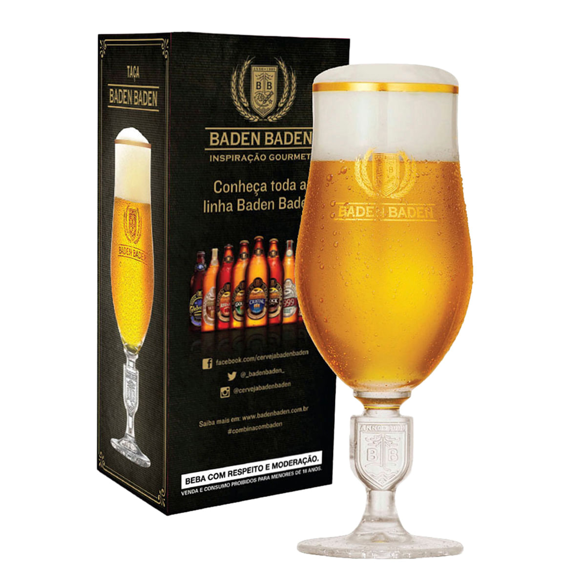 Taça para Cerveja em Cristal 370ml Ruvolo Baden Baden Brasão