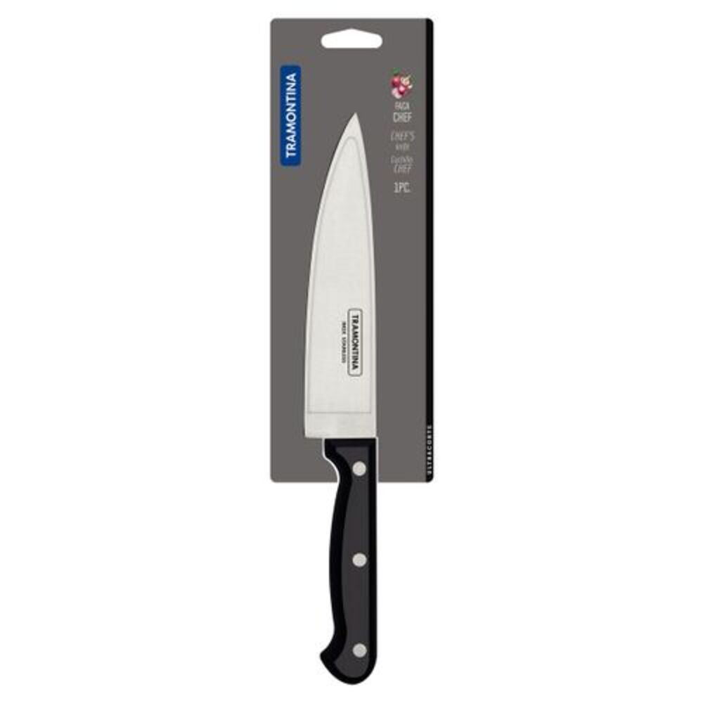 Faca Chef Tramontina Ultracorte Cabo Preto 7”