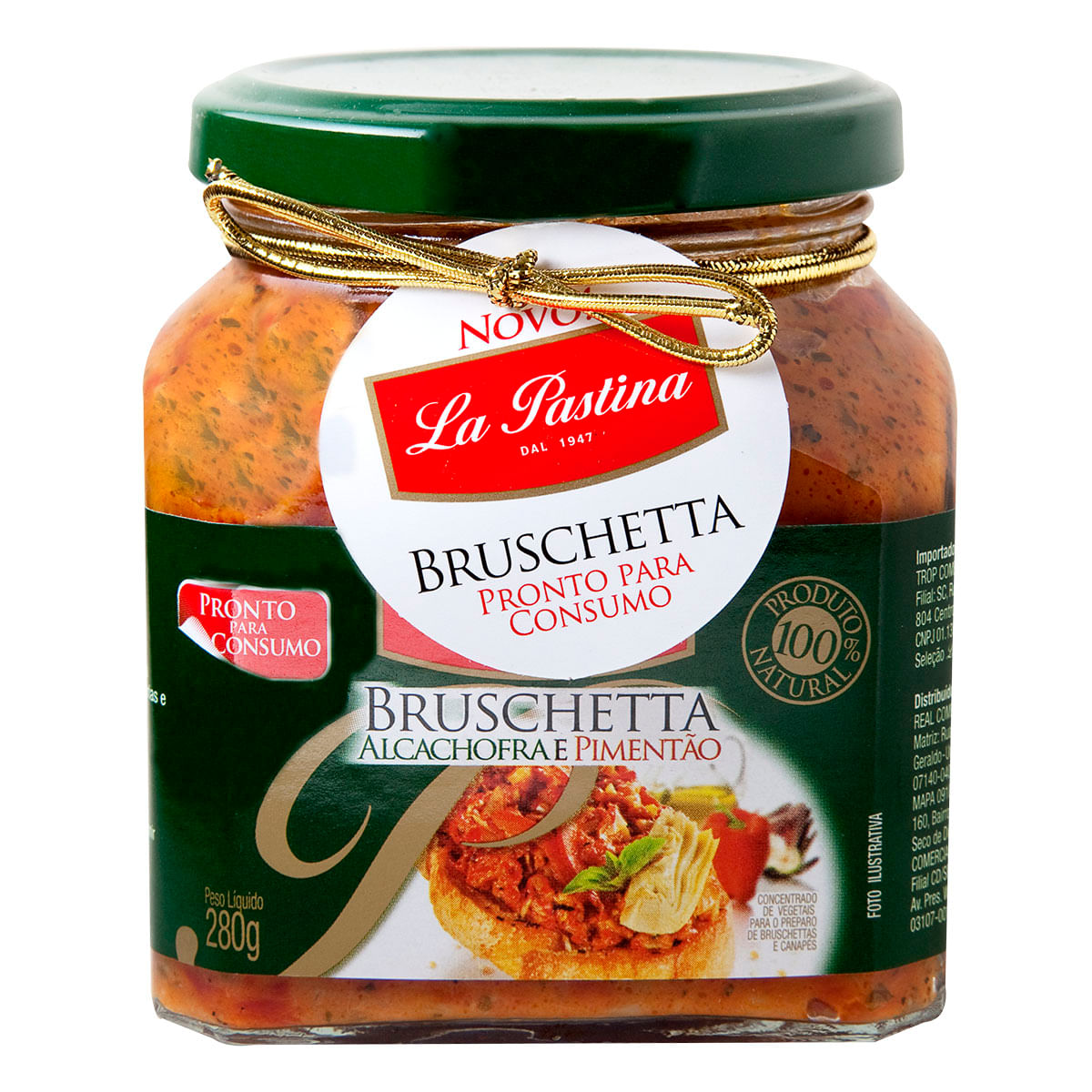 Antepasto de Alcachofra com Pimentão Brusqueta La Pastina 280g