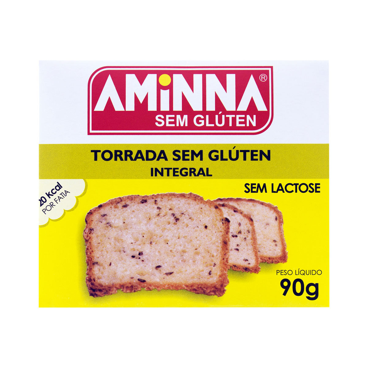 Torrada Integral sem glúten Aminna 90g