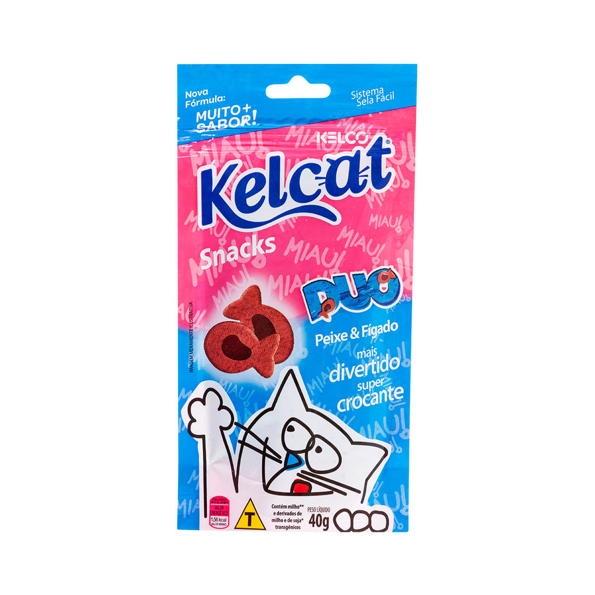 Snack para Gatos Kelcat Duo Peixe e Fígado 40g