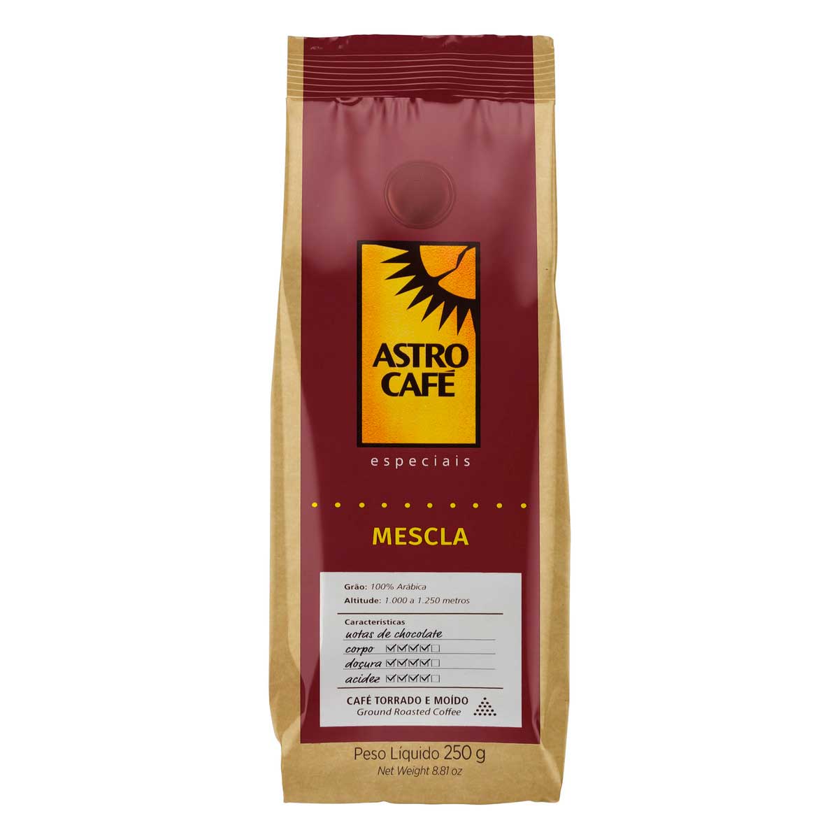 Café Torrado e Moído Mescla Astro Café Especiais Pacote 250 g