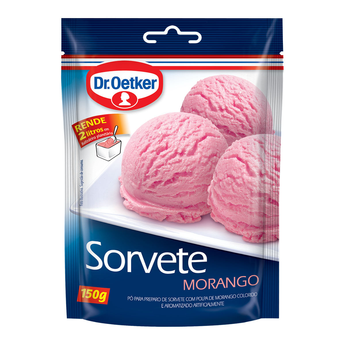 Mistura para Sorvete de Massa Sabor Morango Dr. Oetker 150g