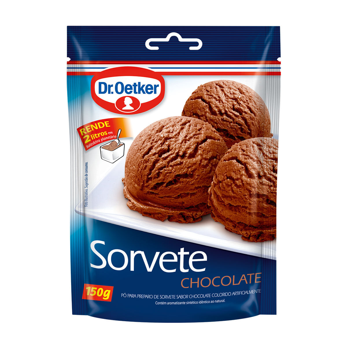 Mistura para Sorvete de Massa Sabor Chocolate Dr. Oetker 150g