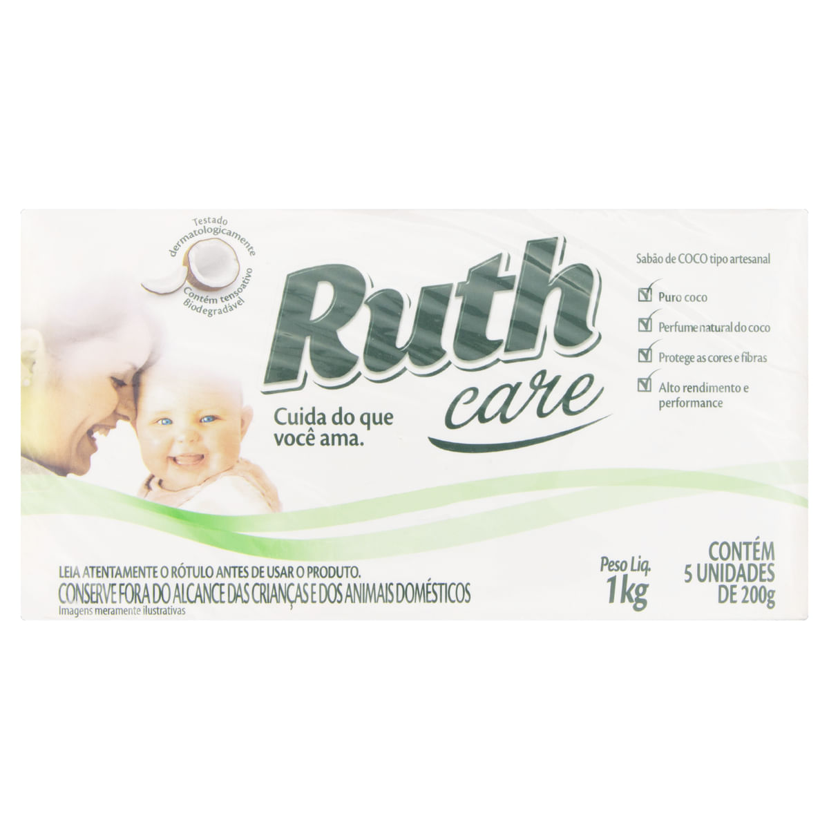 Sabão de Coco Tipo Artesanal Ruth Care 1 Kg