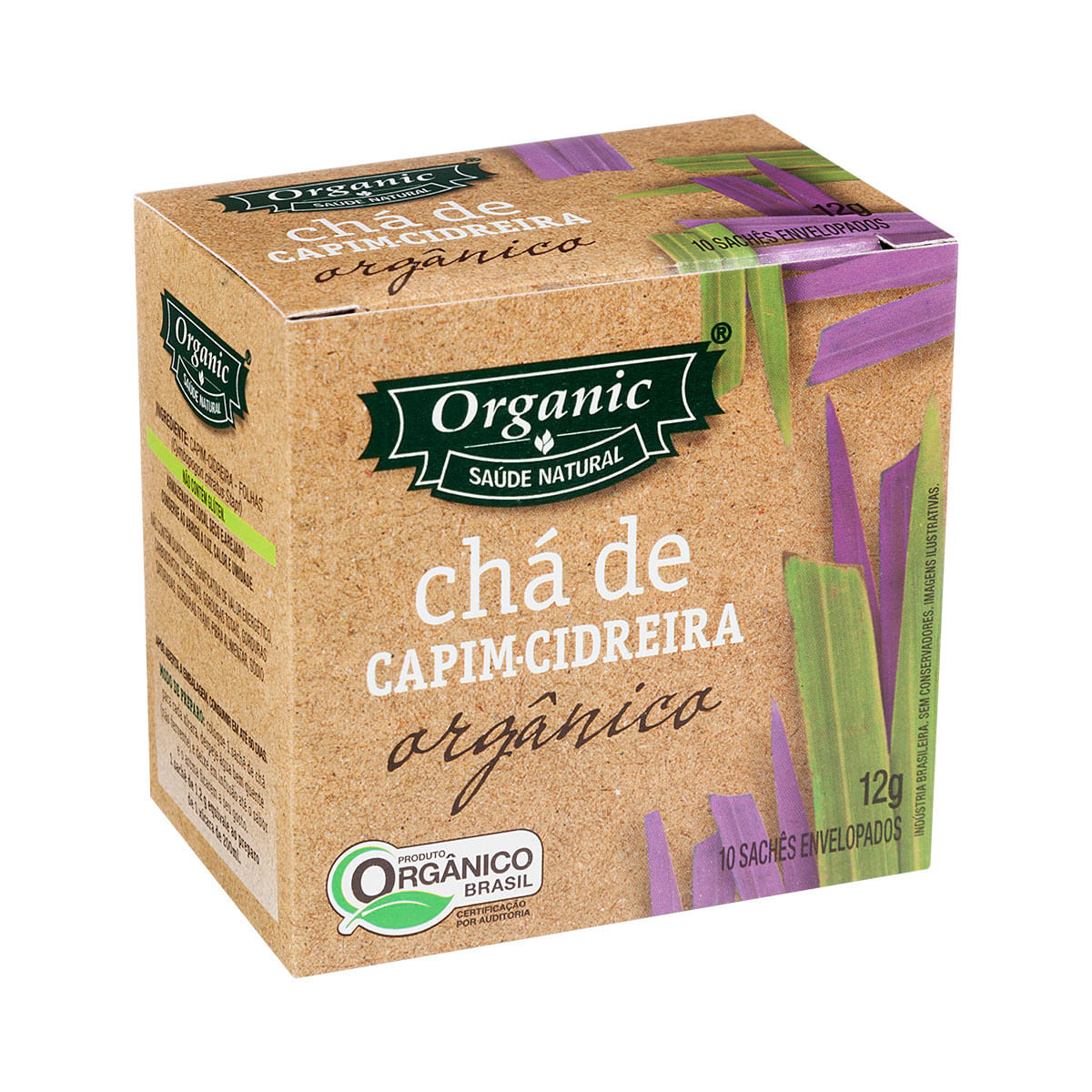 Chá sabor capim-cidreira orgânico Organic 10 sachês envelopados - 12 g