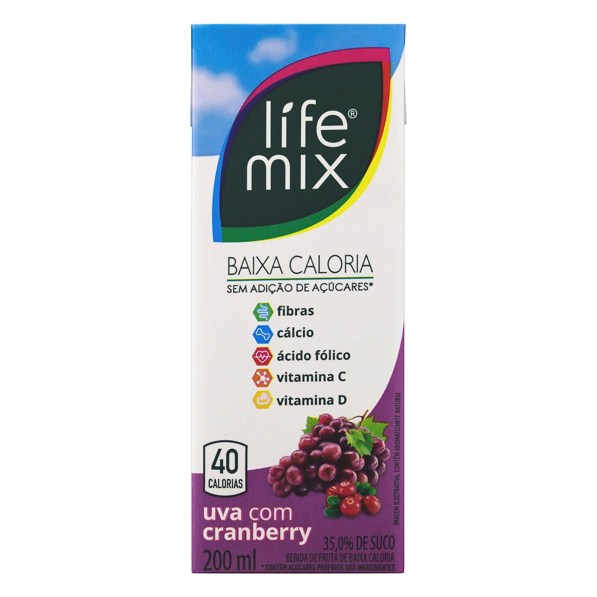 Néctar de Uva e Cranberry Funcional Life Mix 200ml