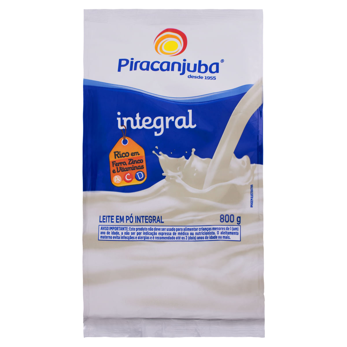 Leite em Pó Piracanjuba Integral Pouch 800g