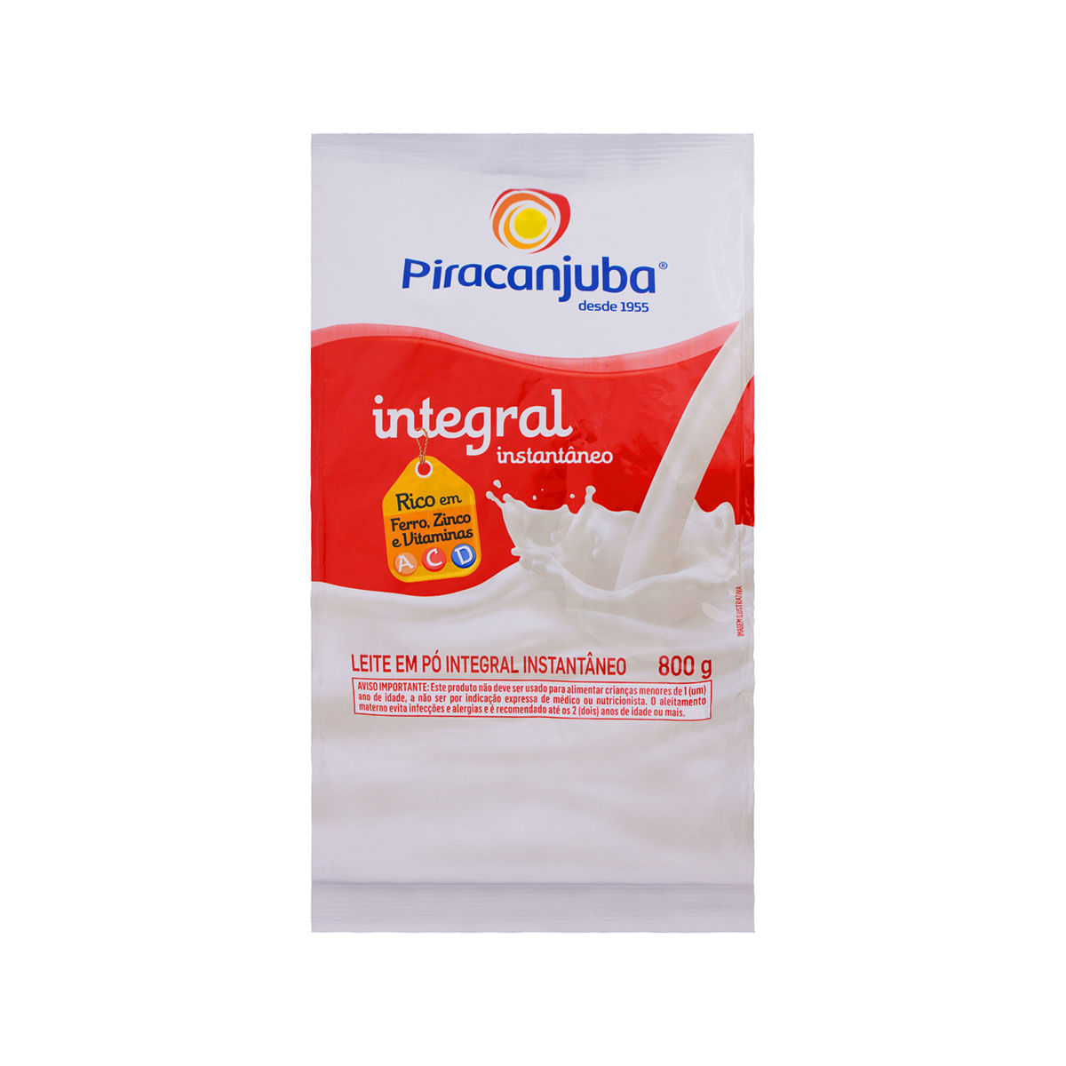 Leite em Pó Piracanjuba Integral Instantâneo Pouch 800g