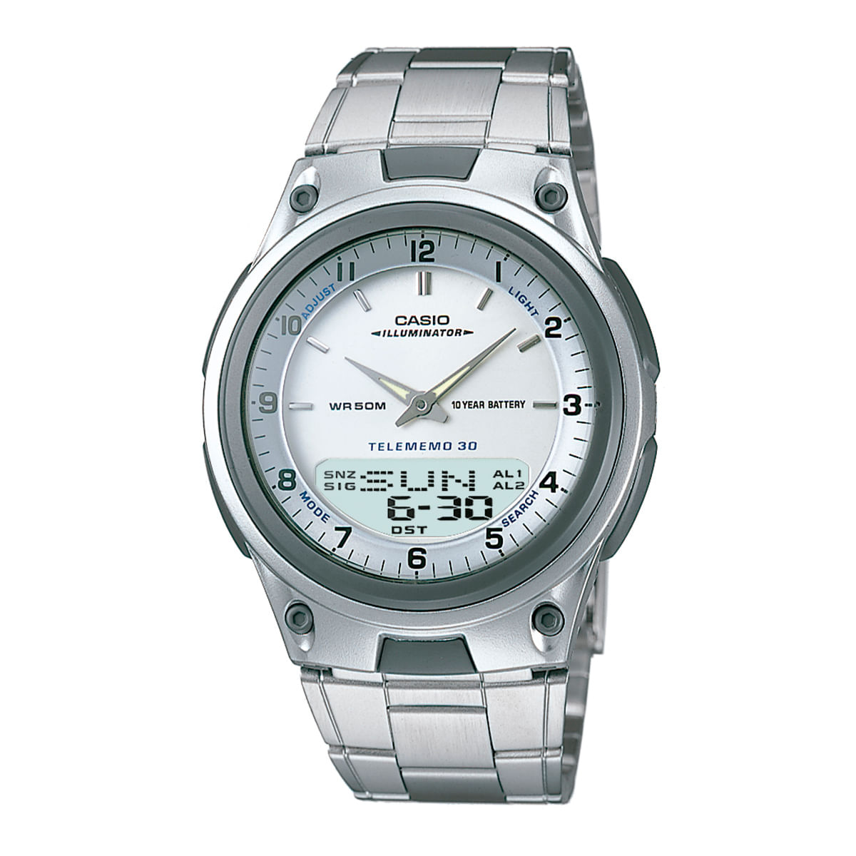 Relógio Casio Masculino Prata Anadigi AW-80D-7AVDF