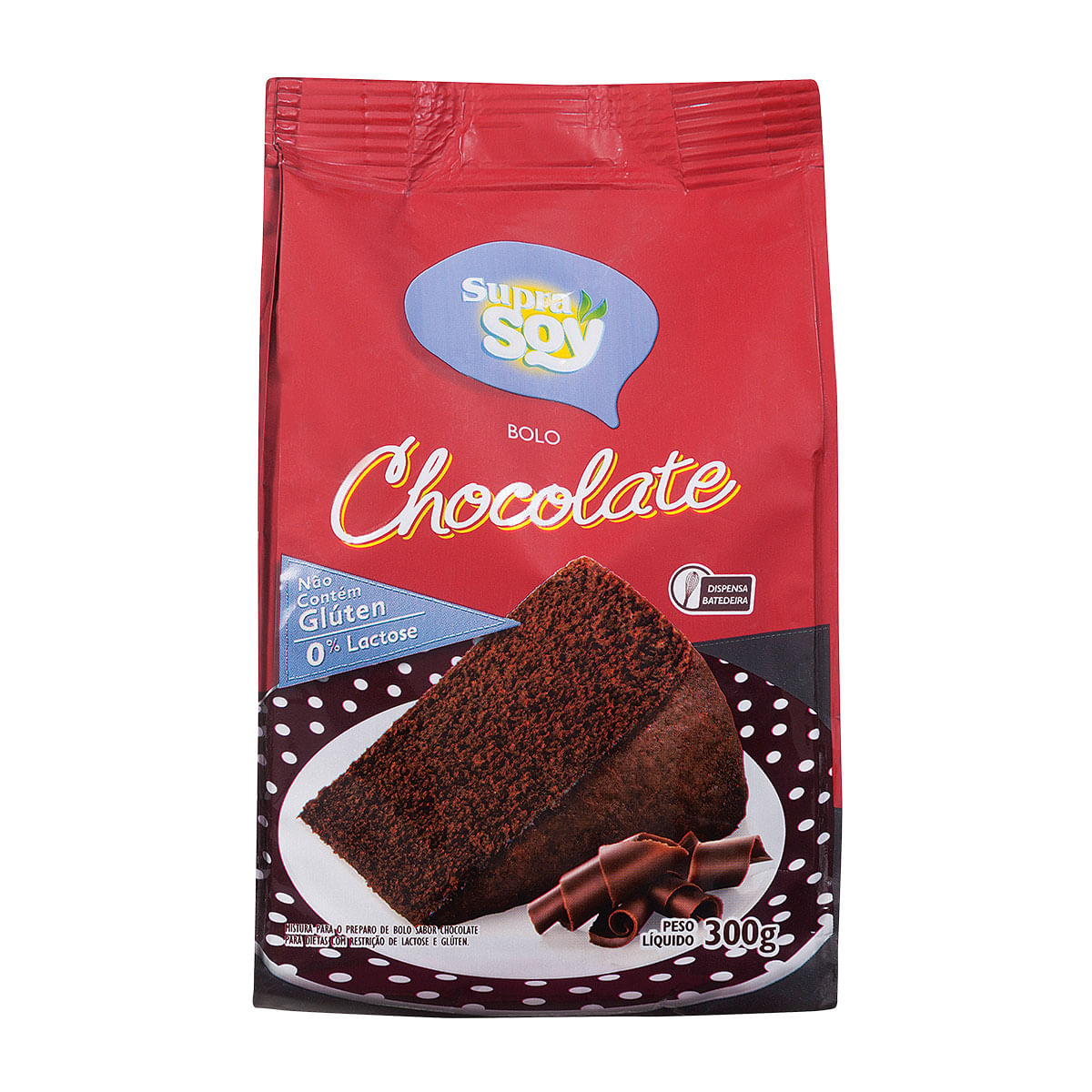 Mistura para Bolo sem Glúten e sem Lactose Sabor Chocolate Supra Soy 300g