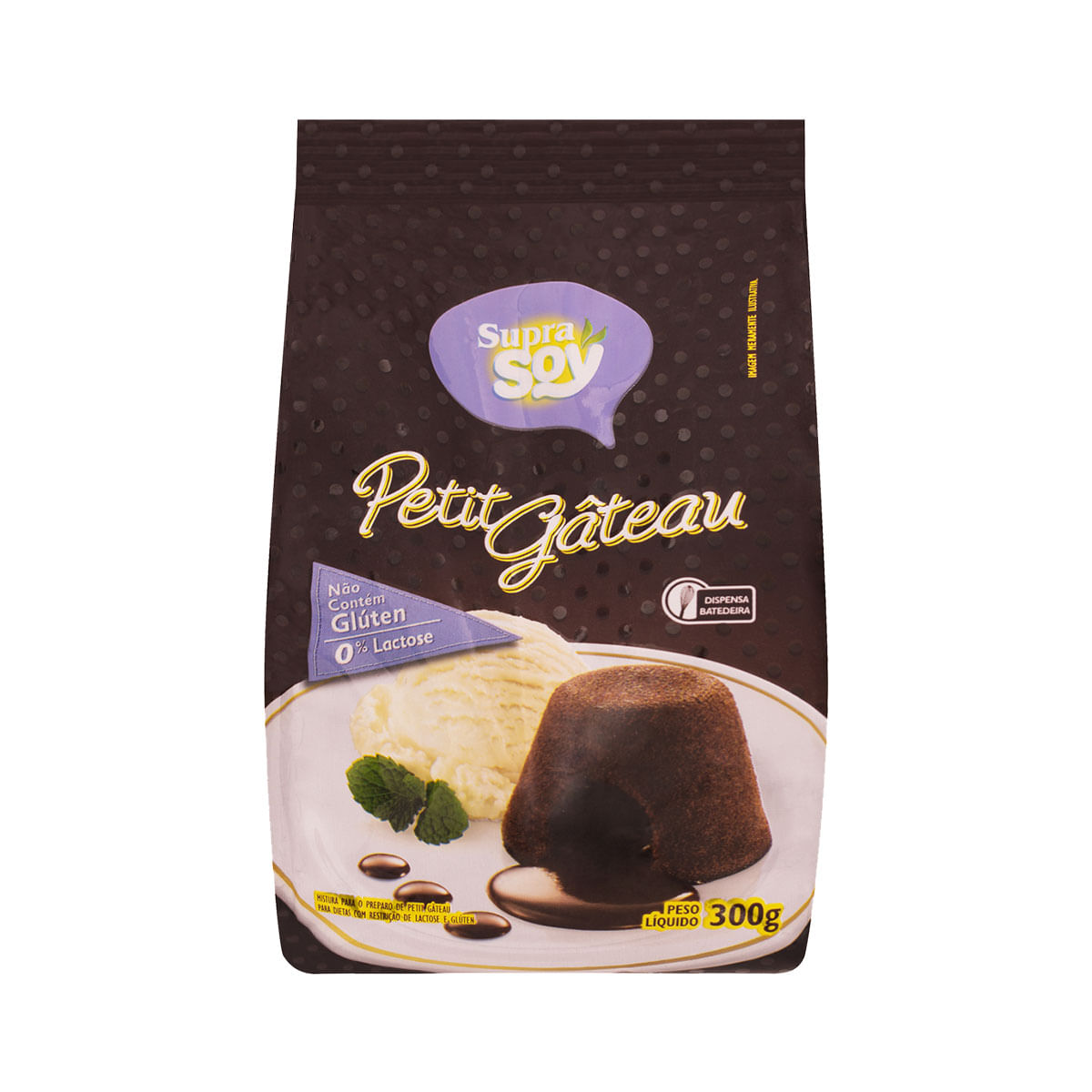 Mistura para Bolo sem Glúten, sem Lactose Sabor Petit Gâteau Supra Soy 300g