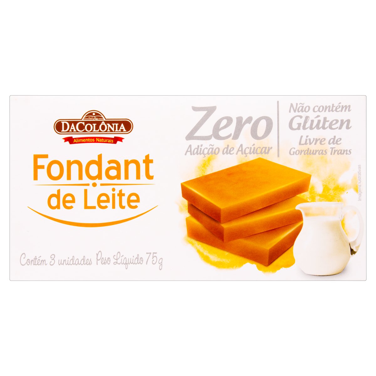 Fondant de Leite Zero DaColônia 3 Unidades 75g