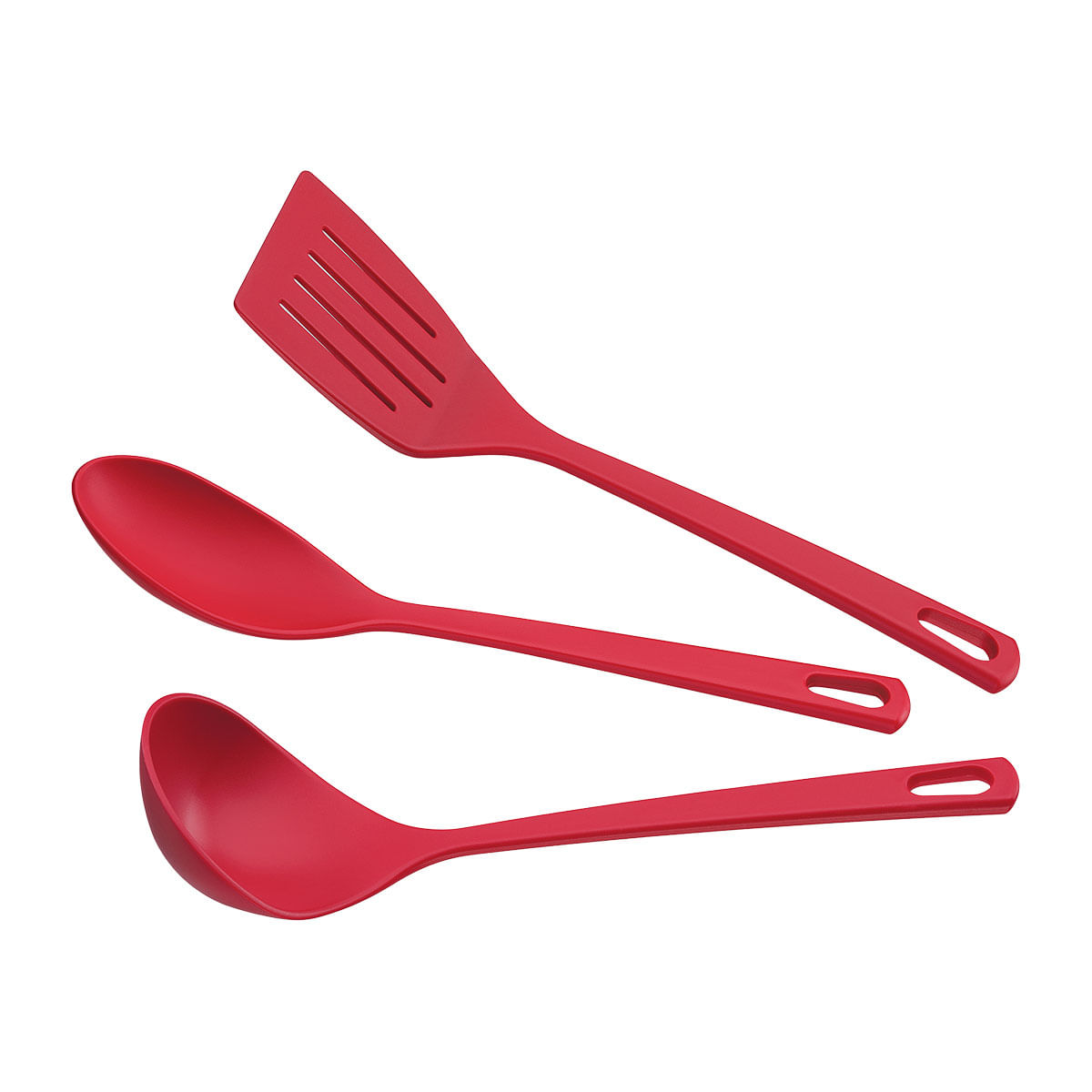 Conjunto de Utensílios 3 Peças Nylon Utilitá Tramontina 25099714 Vermelho