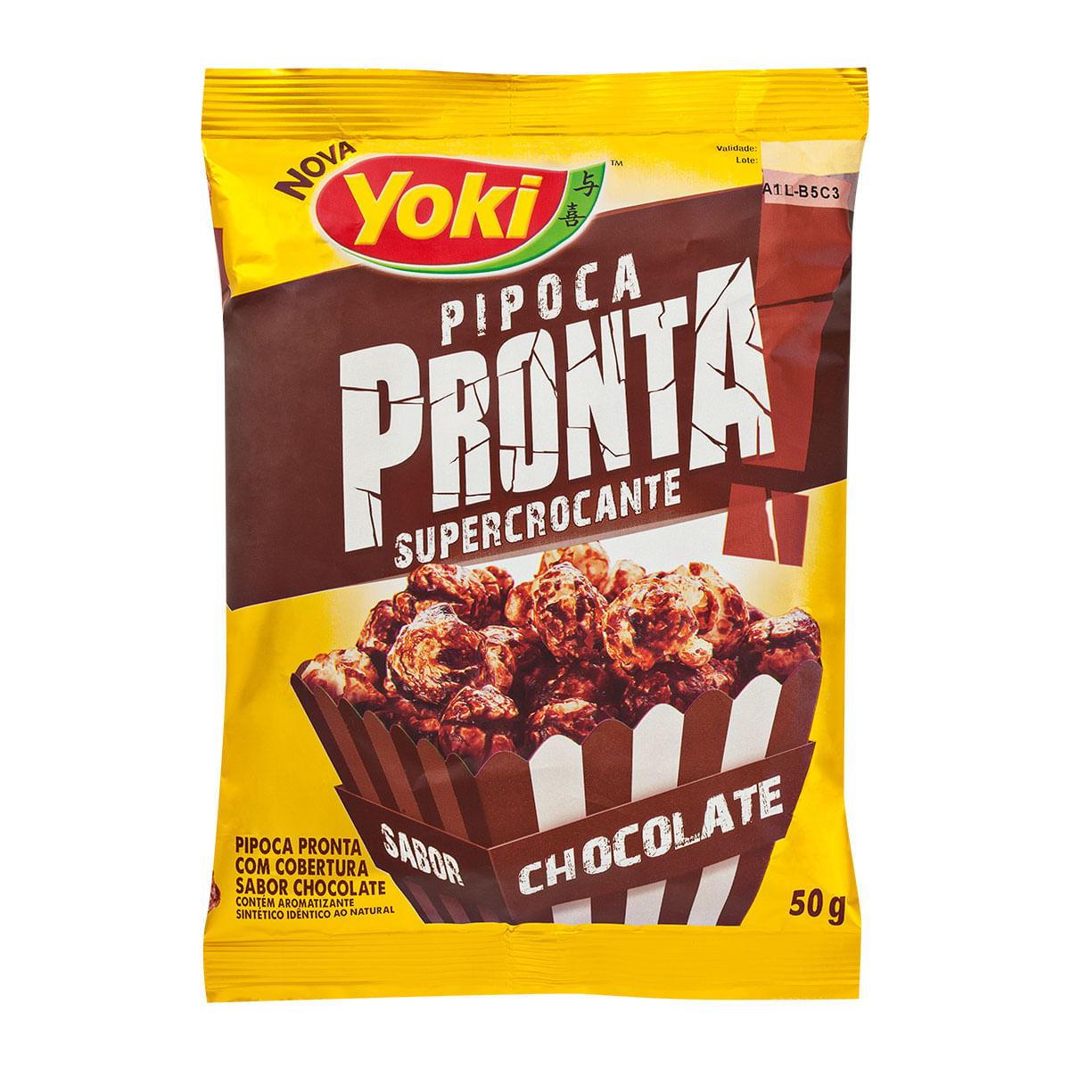 Pipoca Pronta com Cobertura de Chocolate Yoki 50g