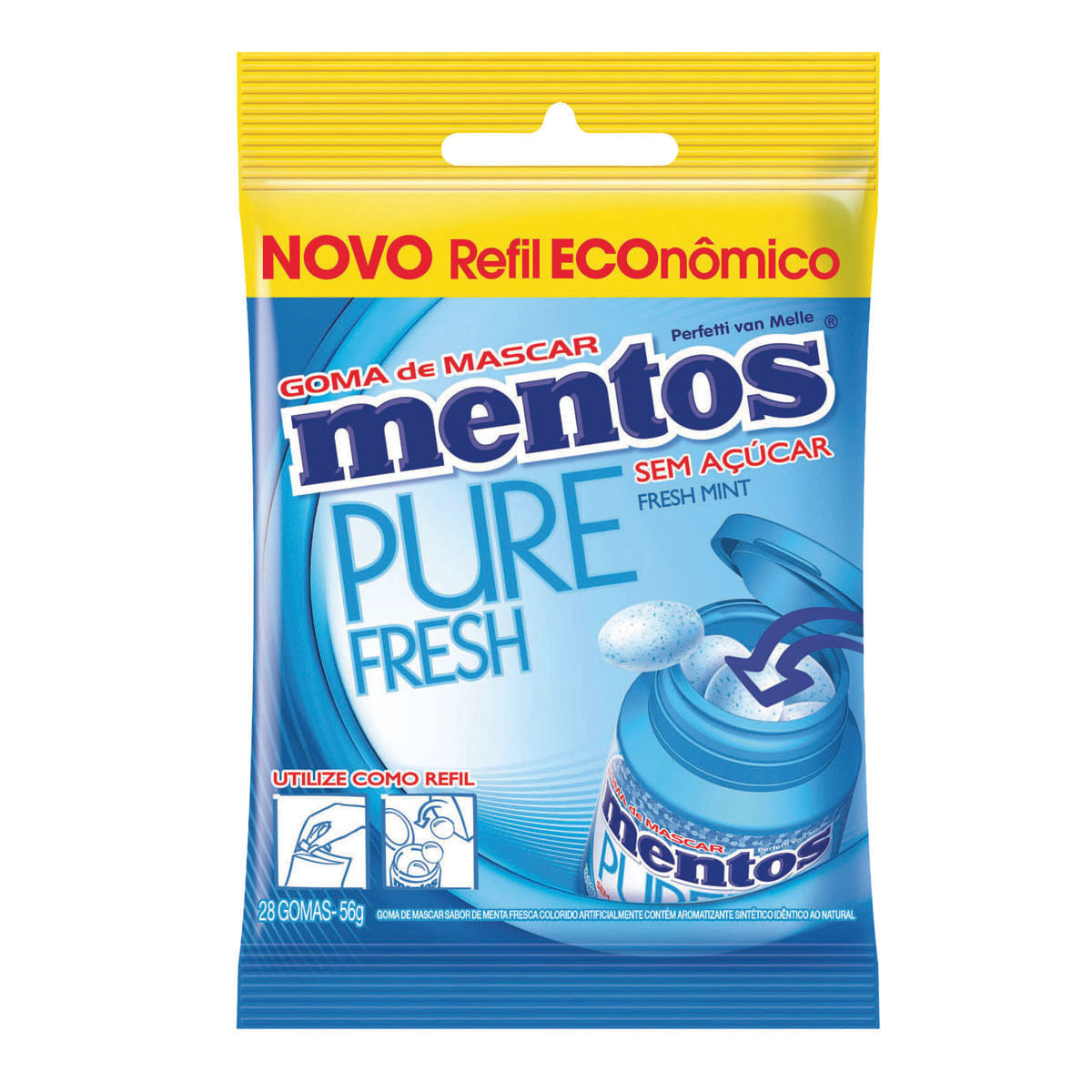 Goma de Mascar Menta Mentos Fresh Mint 56g