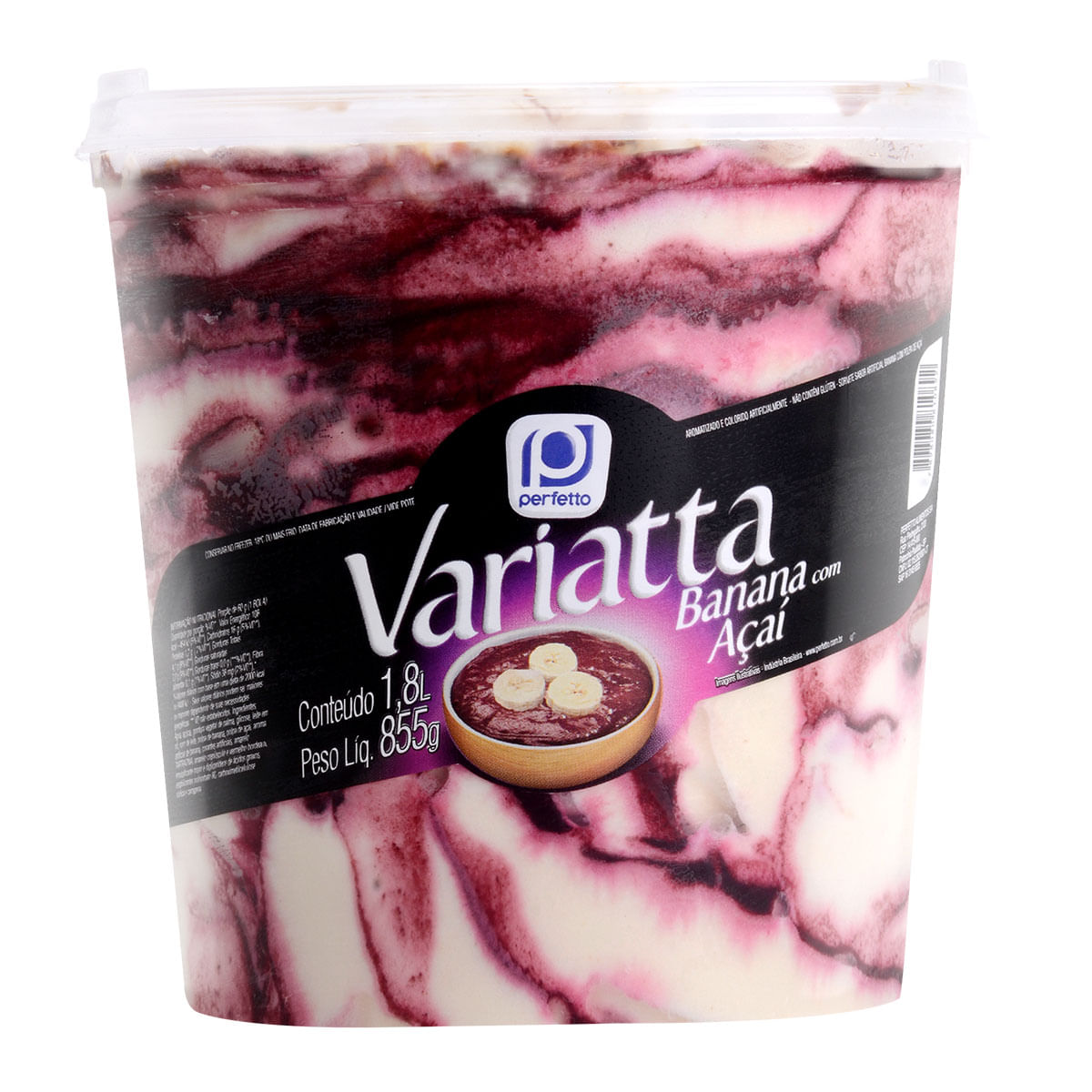 Sorvete de Banana com Açaí Variatta Perfetto 1,8 Litros