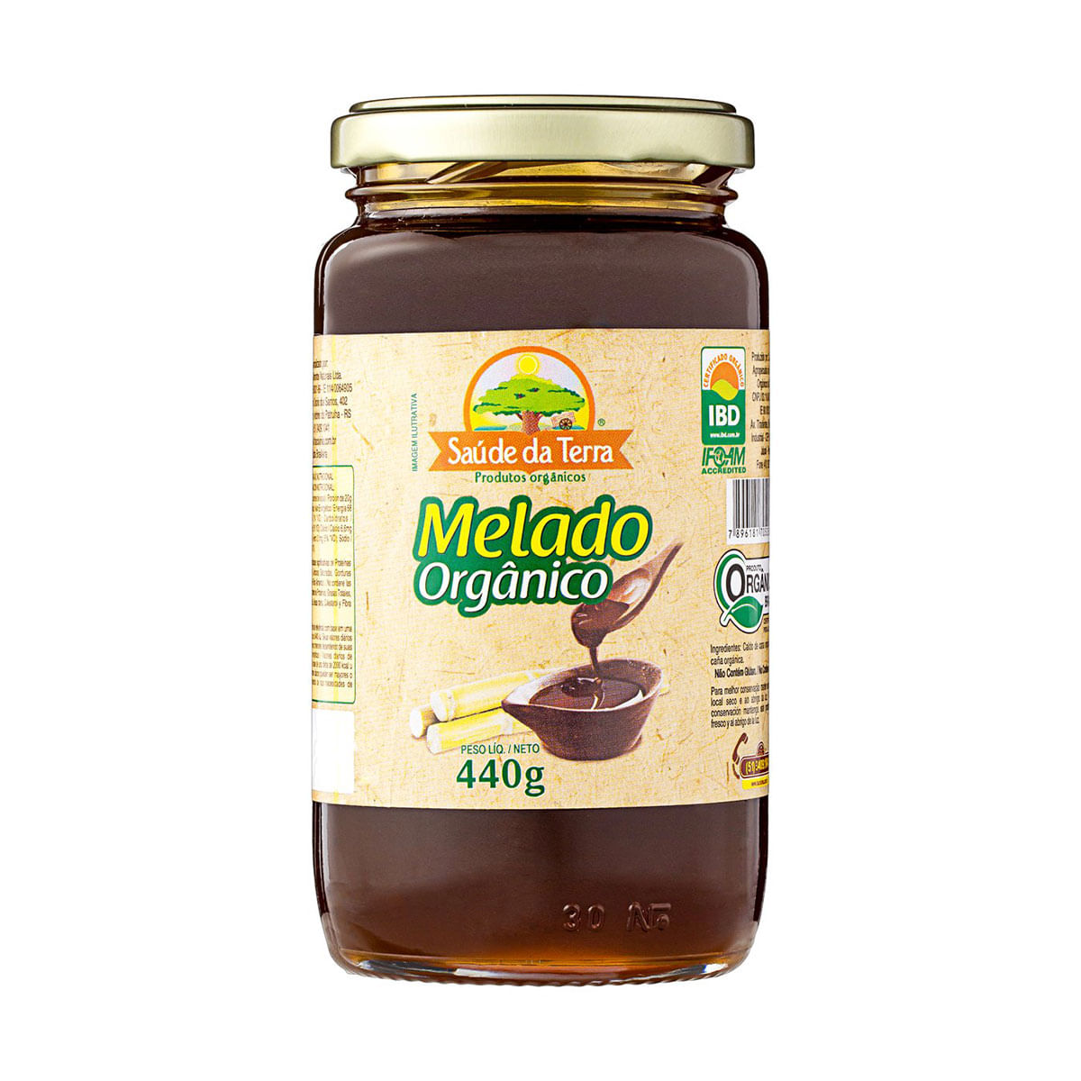 Melado de Cana Orgânico Saúde da Terra Vidro 440g