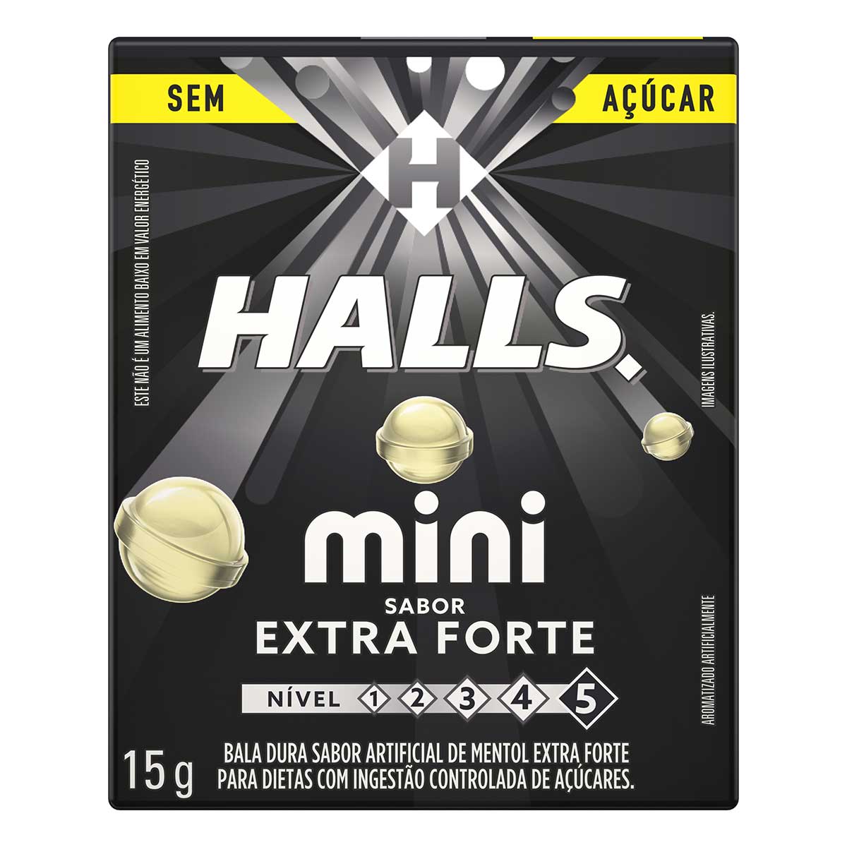 Mini Drops sem Açúcar Extra Forte Halls 15g