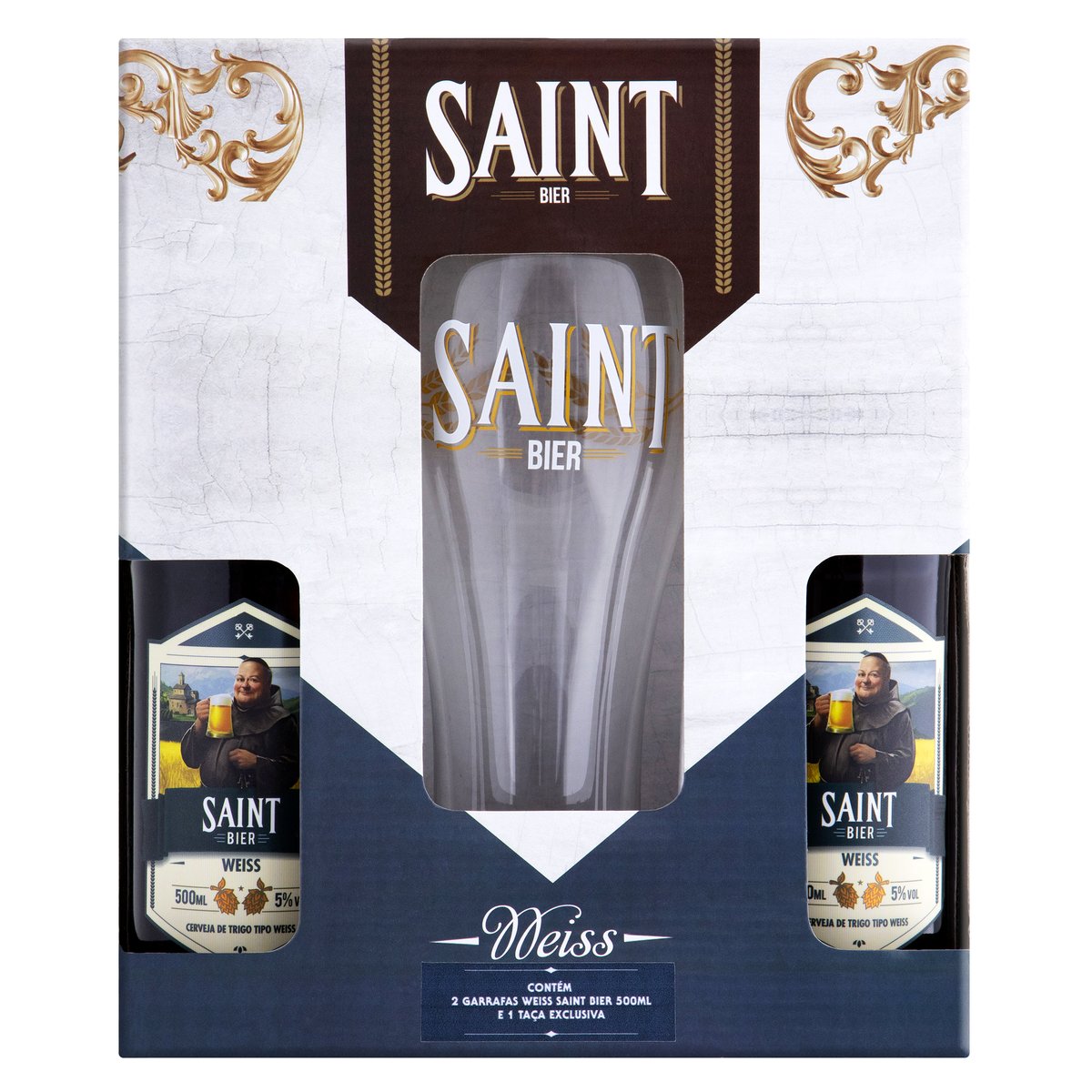 Kit Cerveja Saint Bier Weiss 500ml Pack com 2 + Copo