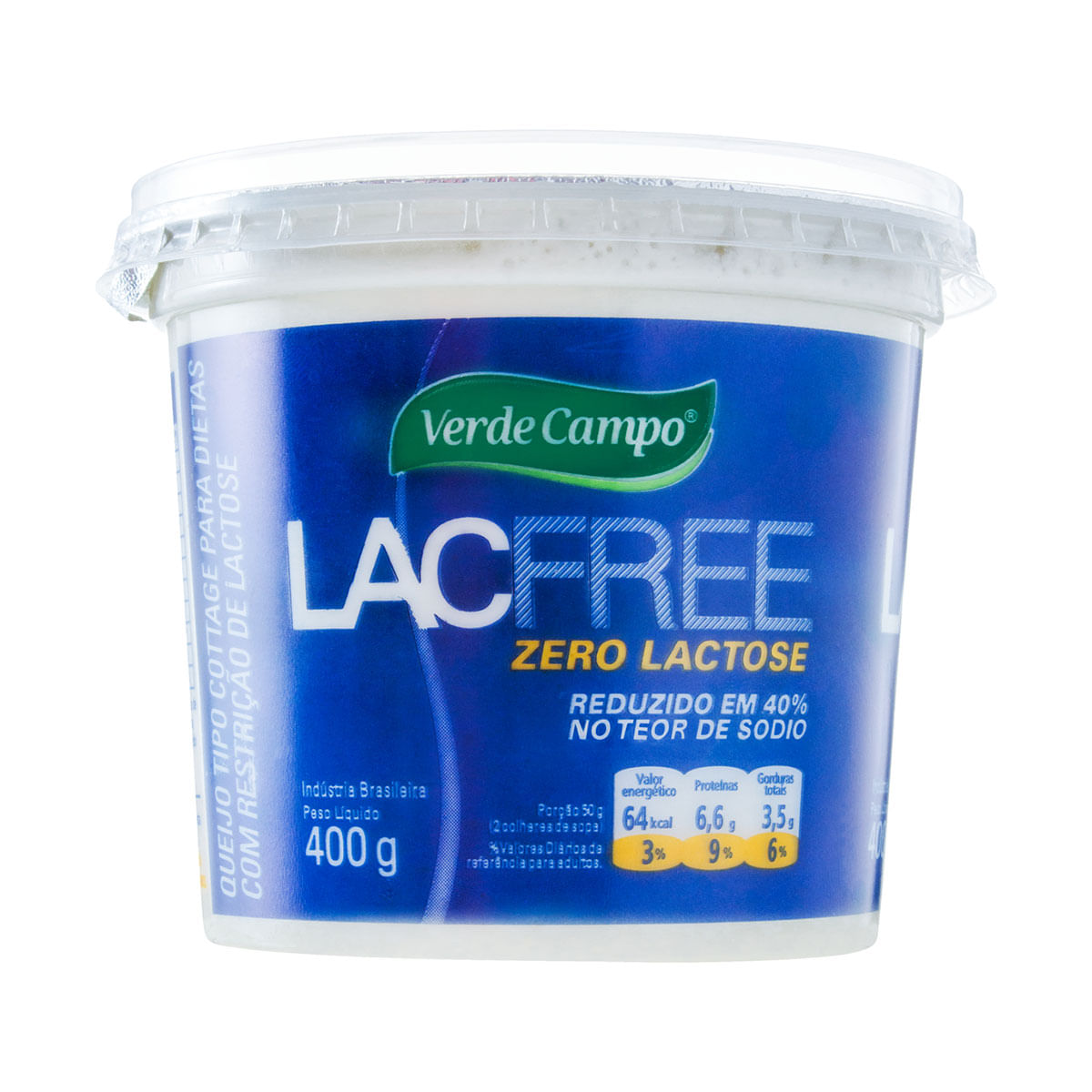 Queijo Cottage Zero Lactose Verde Campo Lacfree 400g