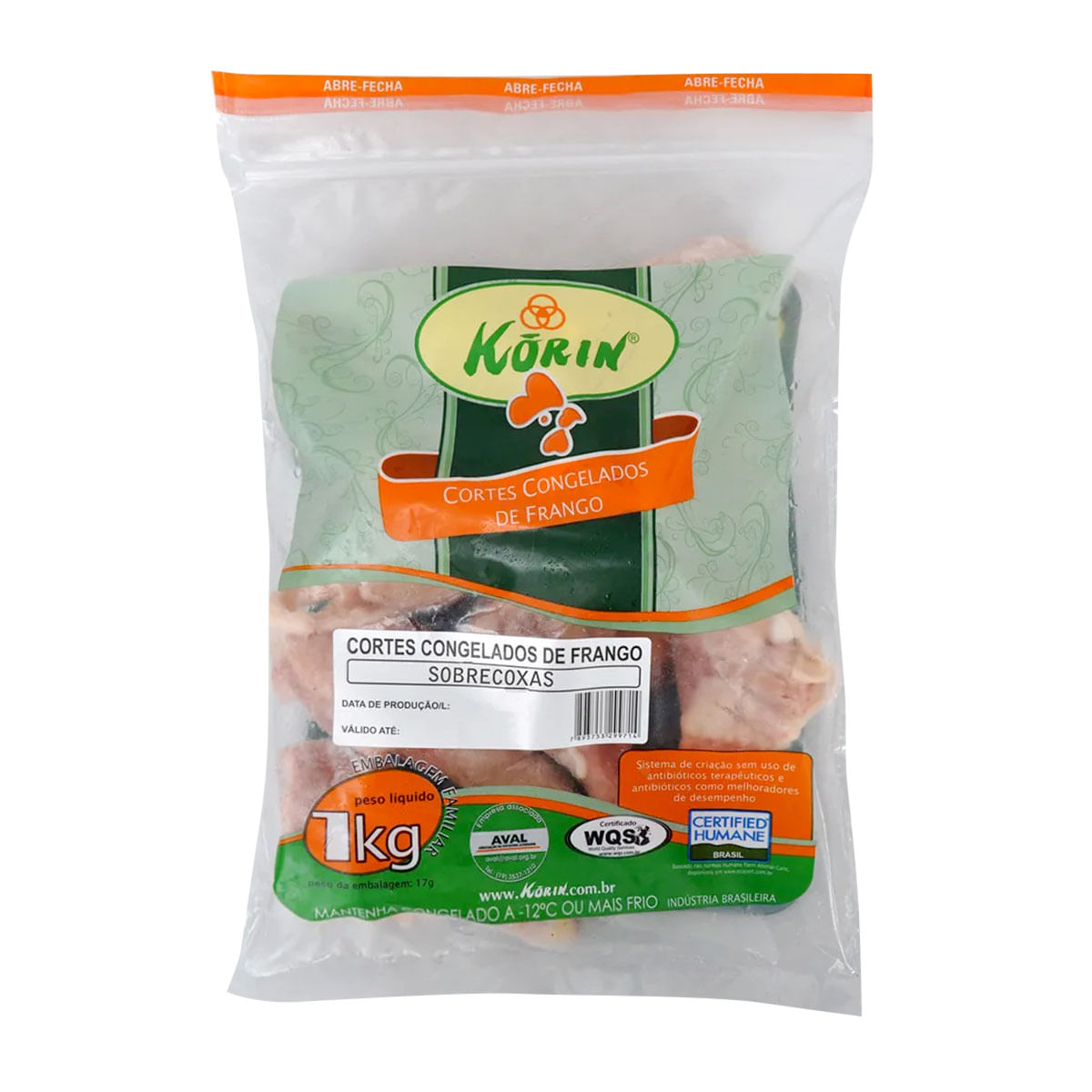 Sobrecoxa de Frango Congelado Korin 1Kg