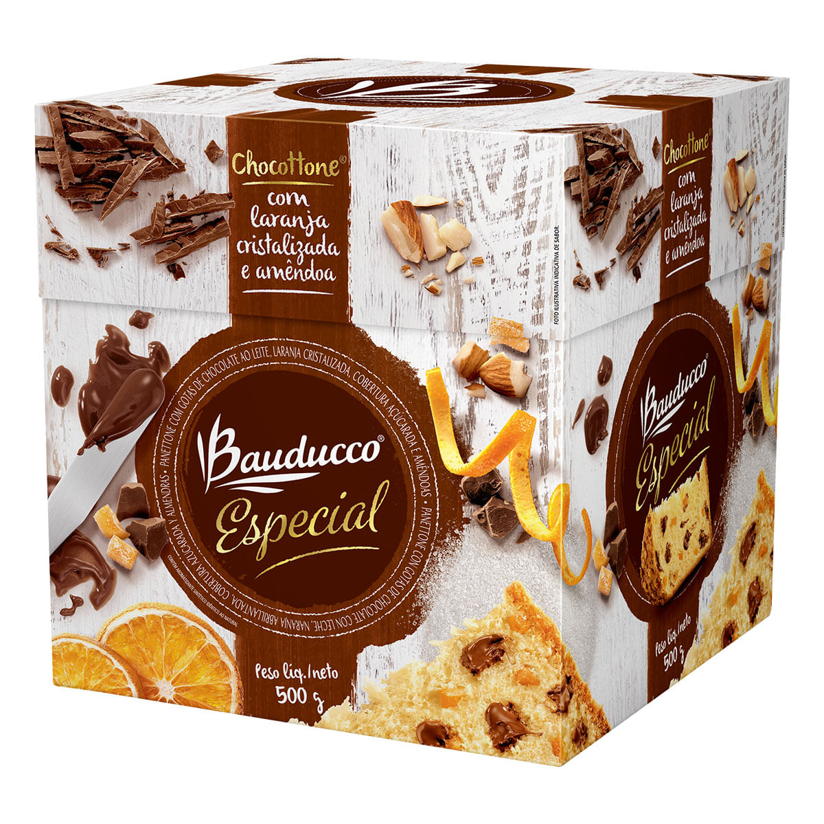 Chocotone com Laranja Cristalizada e Amêndoas Bauducco Especial 500g