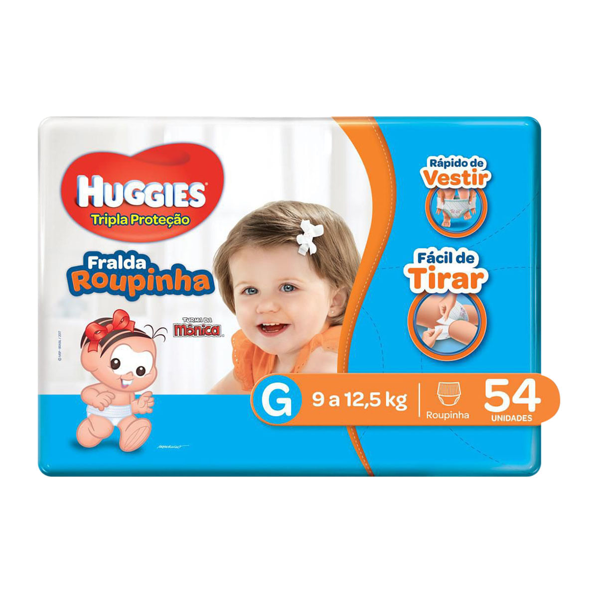 Fralda Huggies G Fralda Roupinha Hiper - 54 Unidades