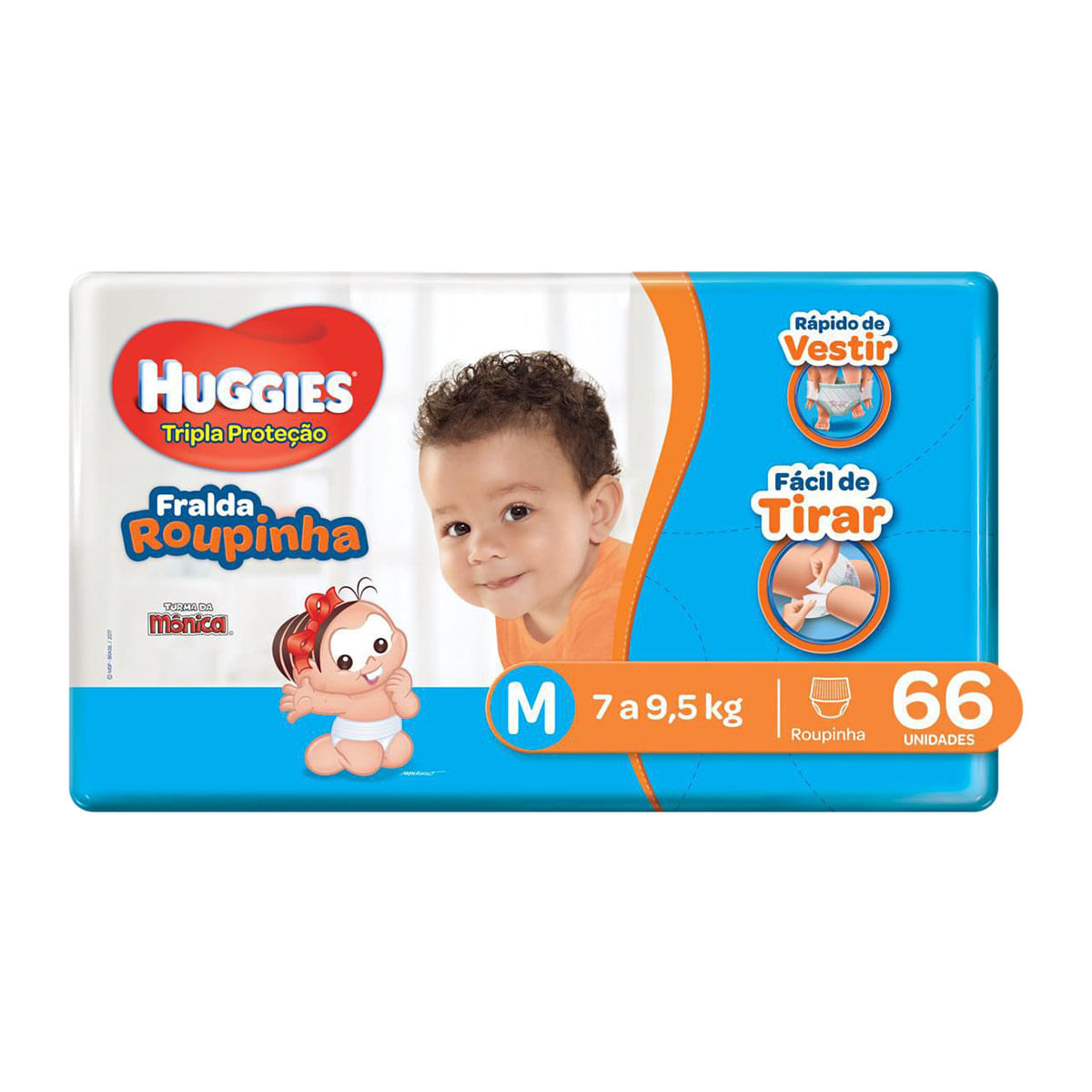 Fralda Huggies M Fralda Roupinha Hiper - 66 Unidades