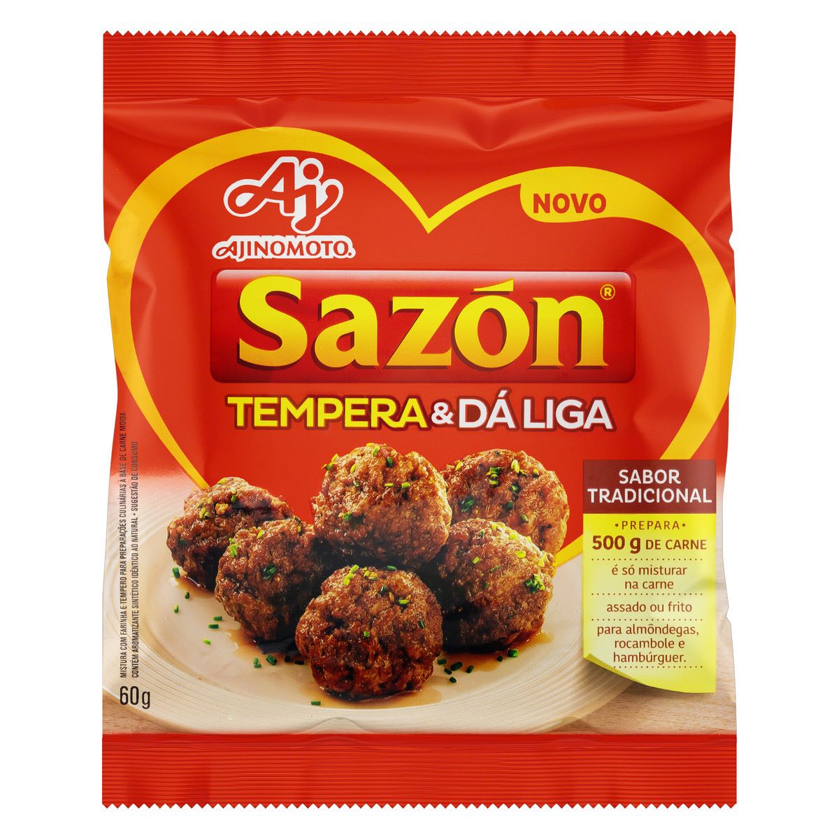 Mistura para Almôndegas Sazón Tempera &amp; Dá Liga Tradicional 60g