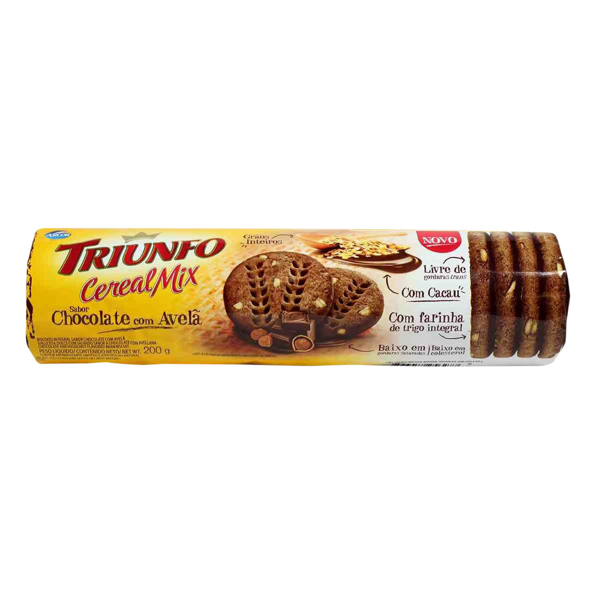 Biscoito de Chocolate com Avelã Triunfo Cereal Mix 200g