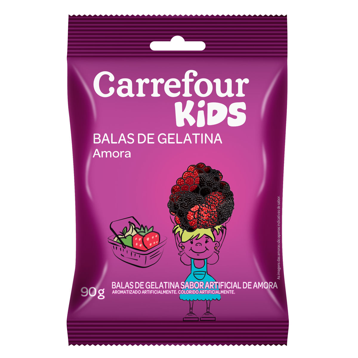 Bala de Gelatina Sabor Amora Carrefour Kids 90g