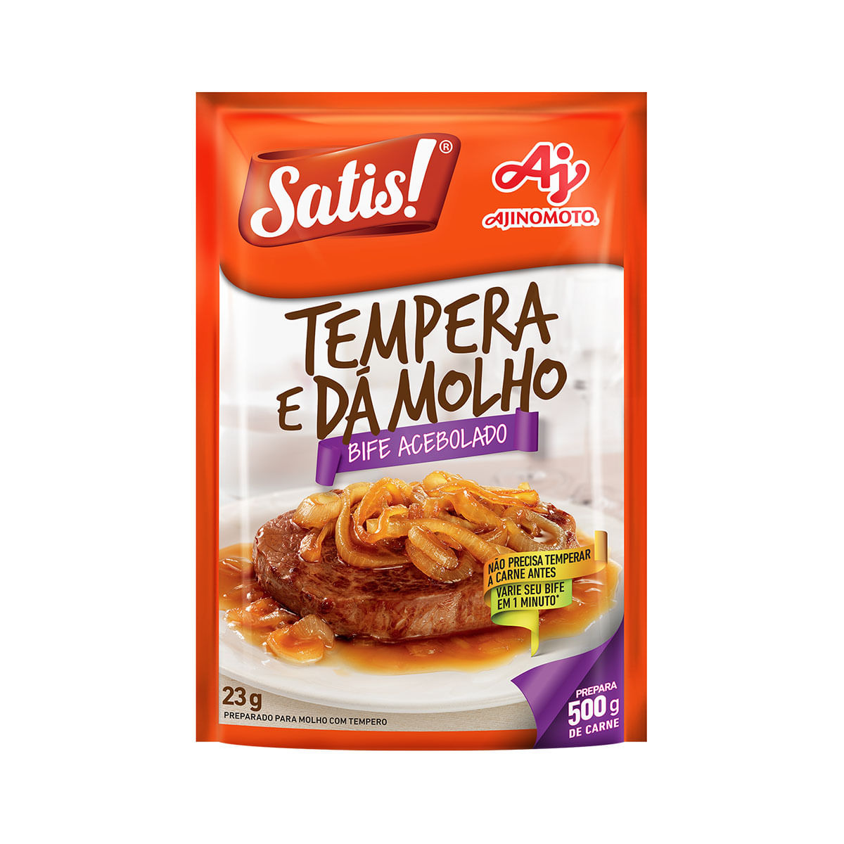 Tempera e Dá Molho Sabor Bife Acebolado Satis 23g