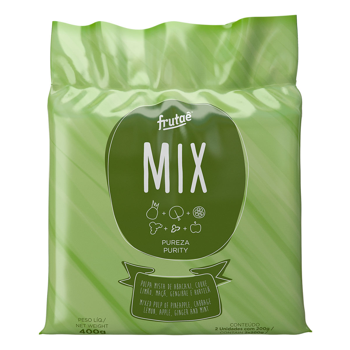 Polpa Mix de Frutas Detox Pureza Verde Doce Vida 400g