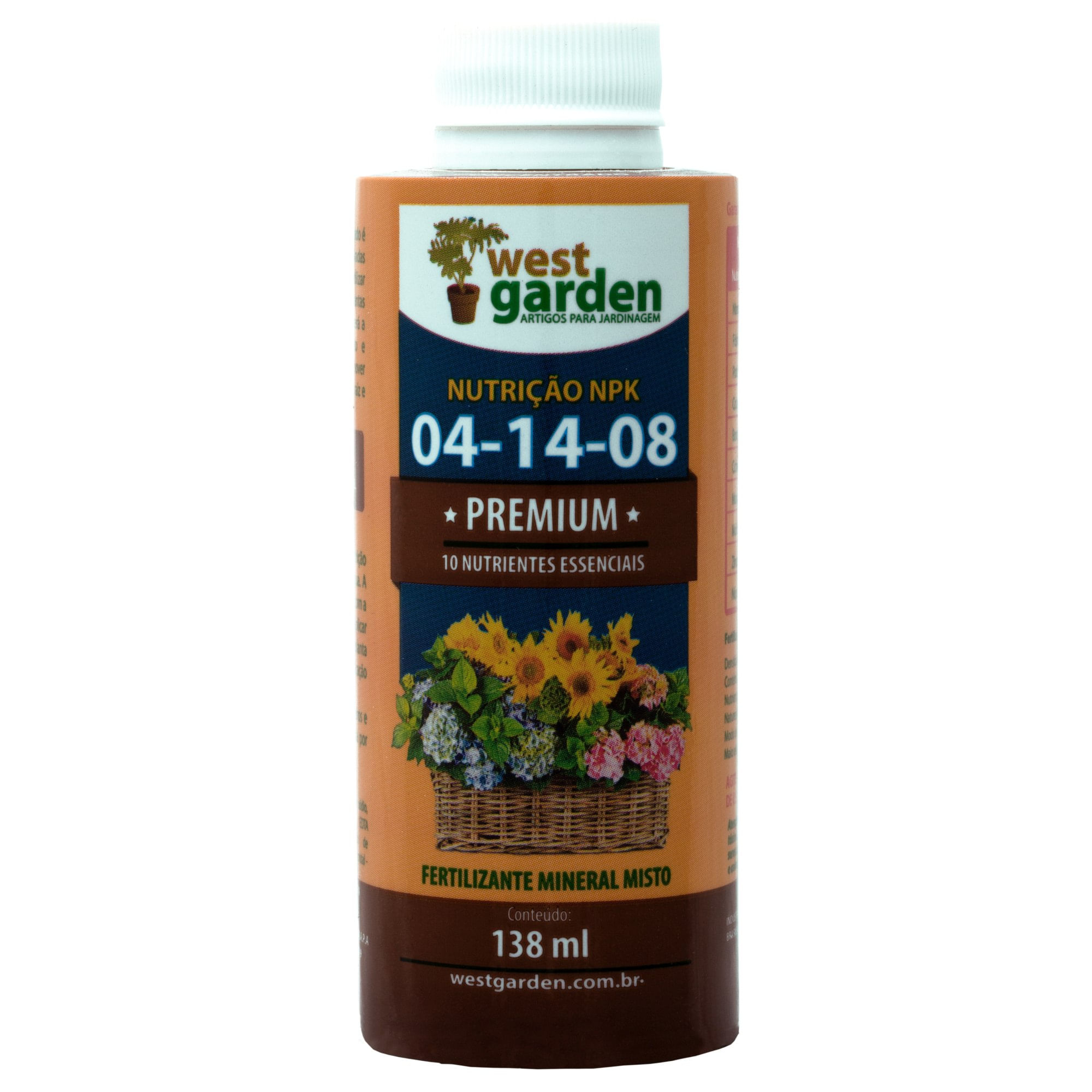 Adubo Concentrado 04 14 08 Premium West Garden 138ml