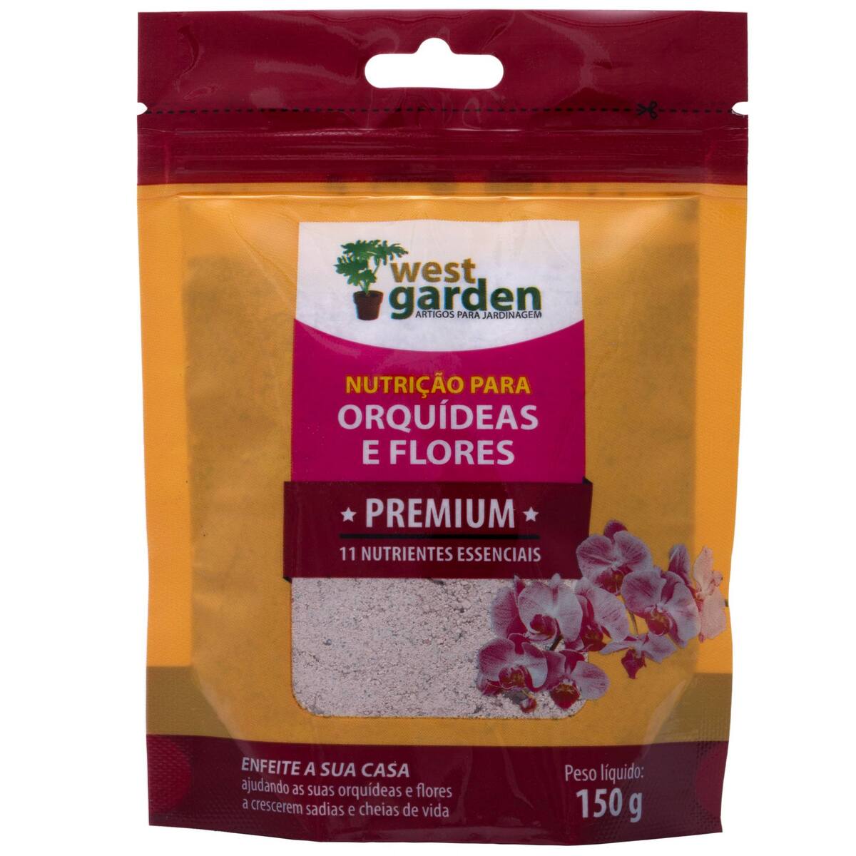 Fertilizante Nutrição Orquídeas e Flores Premium West Garden 150 g