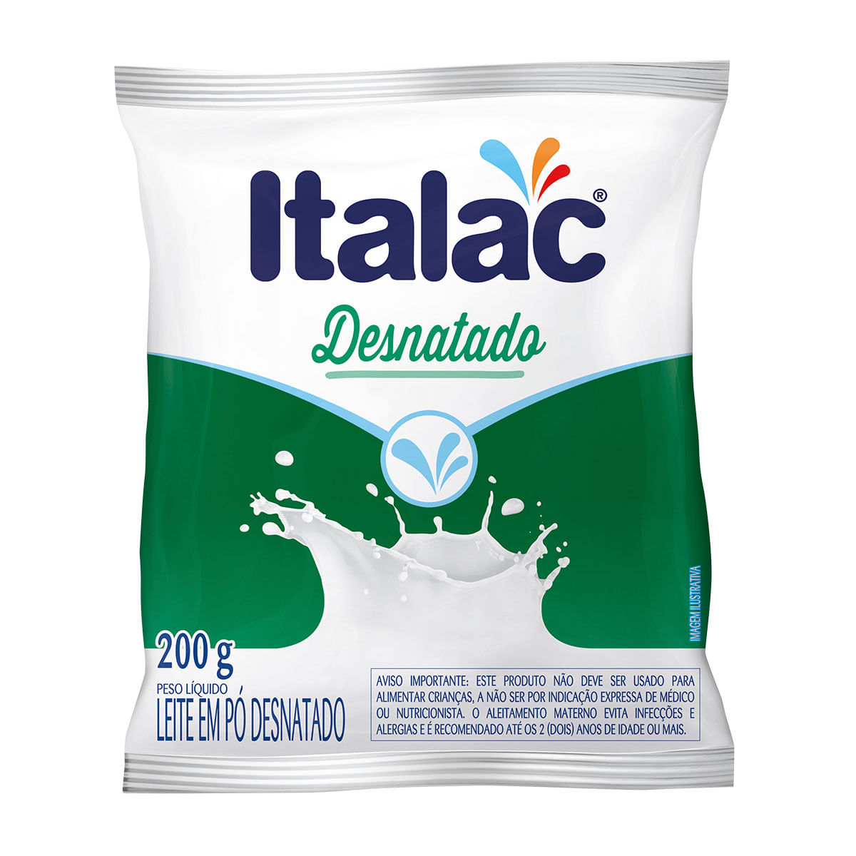 Leite em pó Instantâneo Desnatado Italac 200g