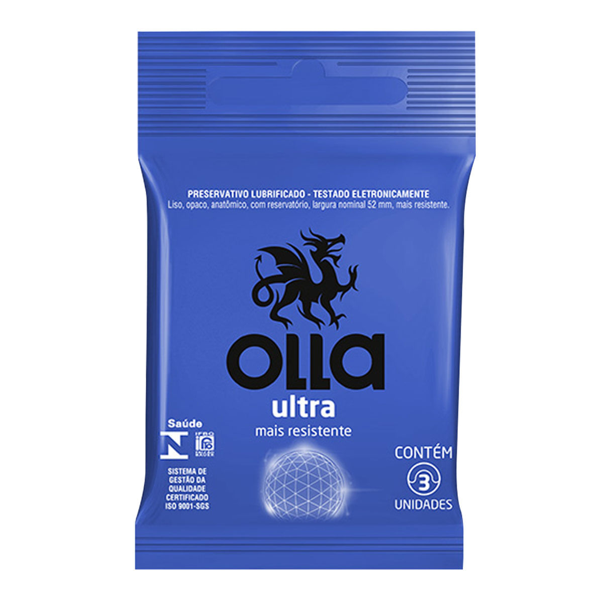 Preservativo Masculino Olla Ultra com 3 Unidades