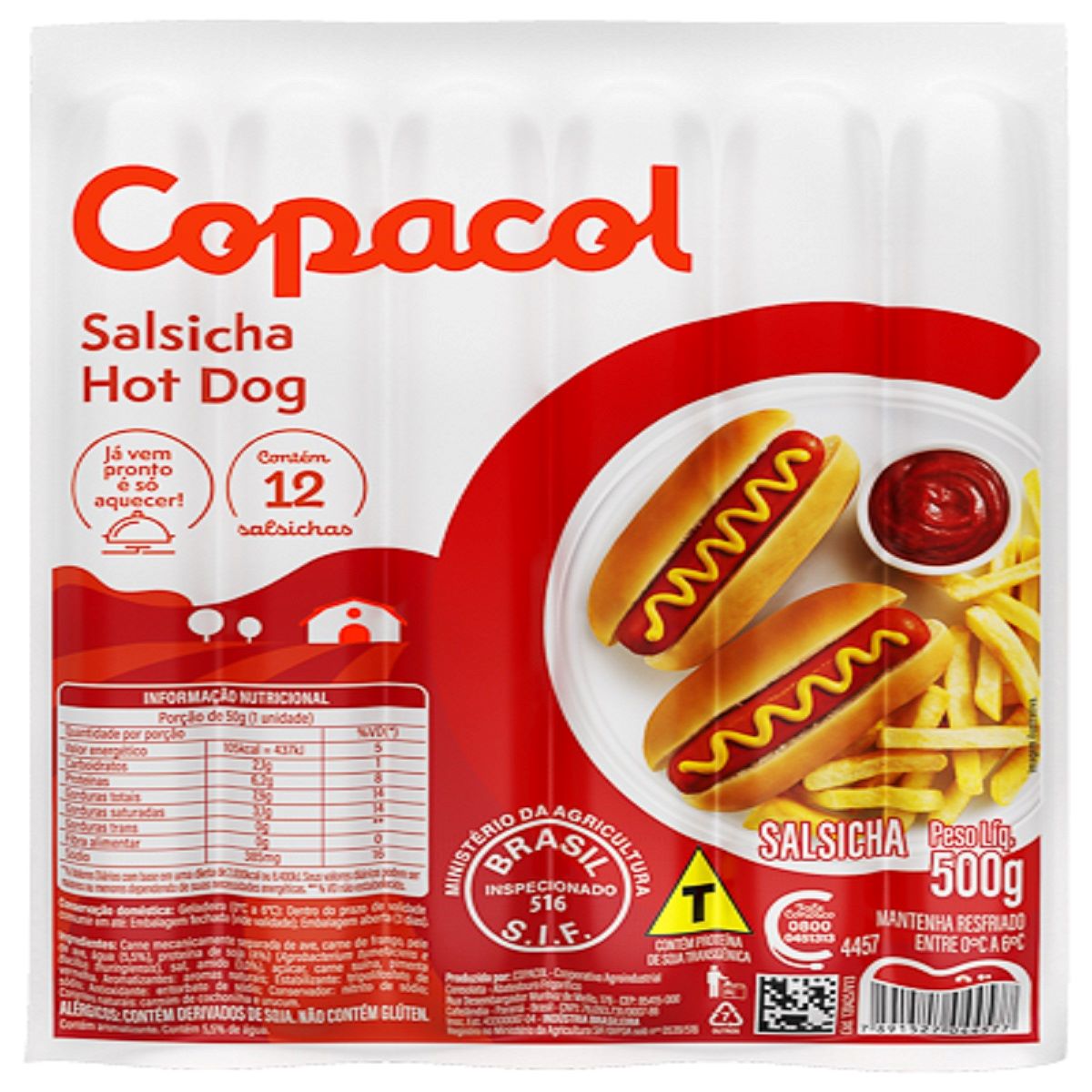 Salsicha Hot Dog Copacol 500 g