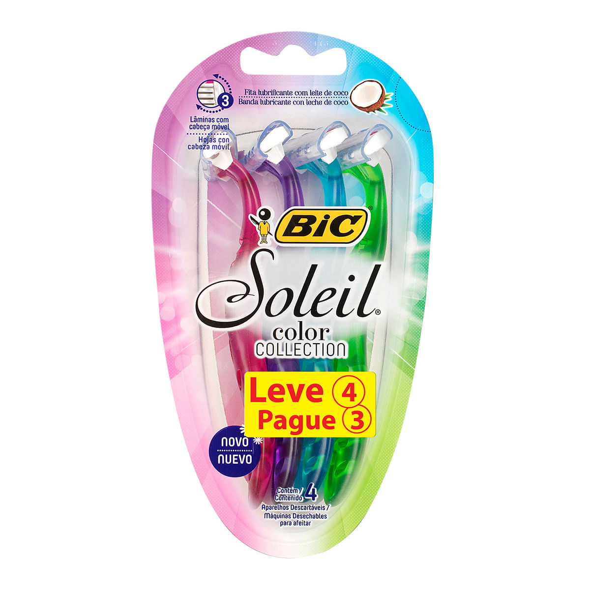 Aparelho para Depilar Descartável Bic Soleil - 4 unidades