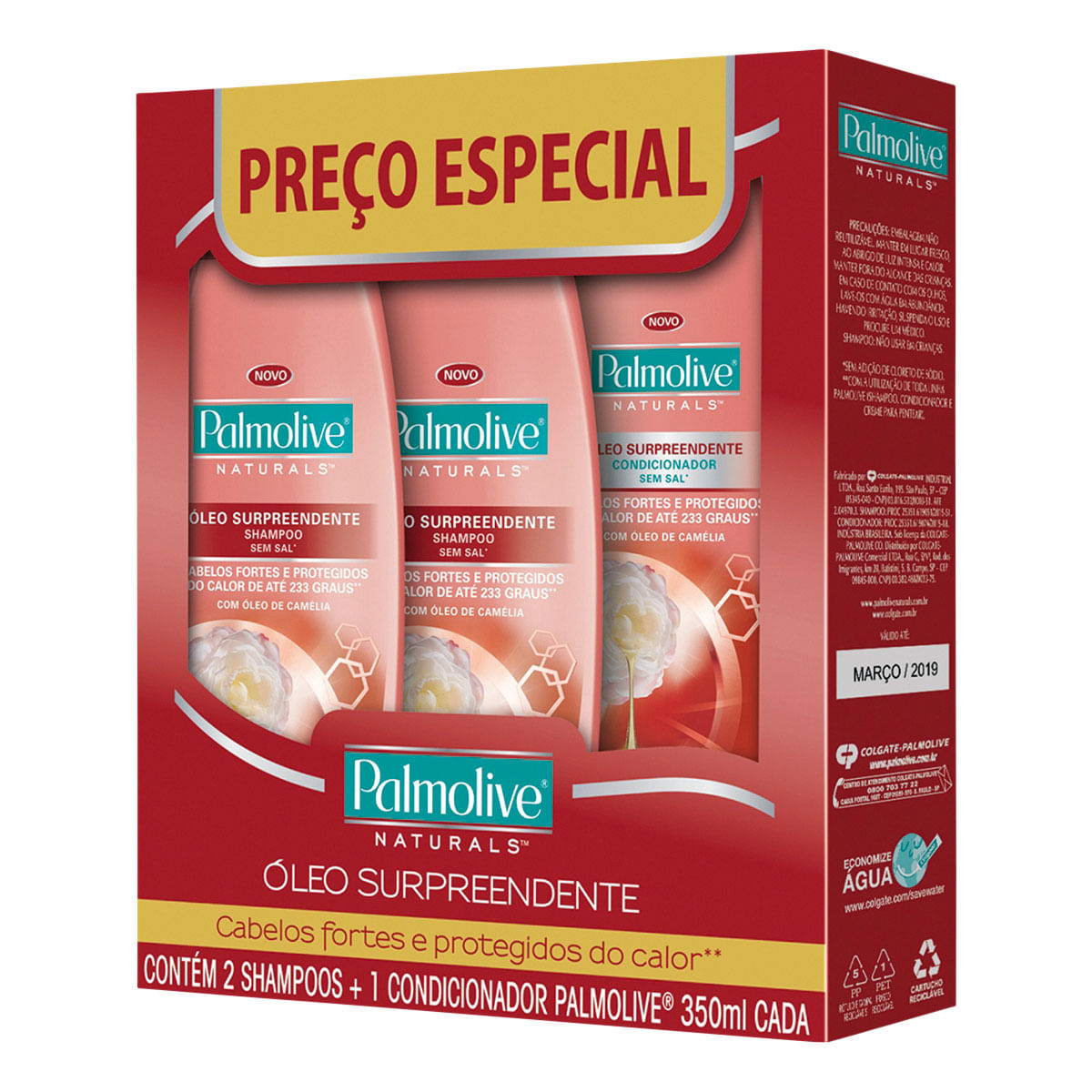 Shampoo Palmolive Naturals Óleo Surpreendente 350ml Promo Leve 2 Shampoos + 1 Condicionador