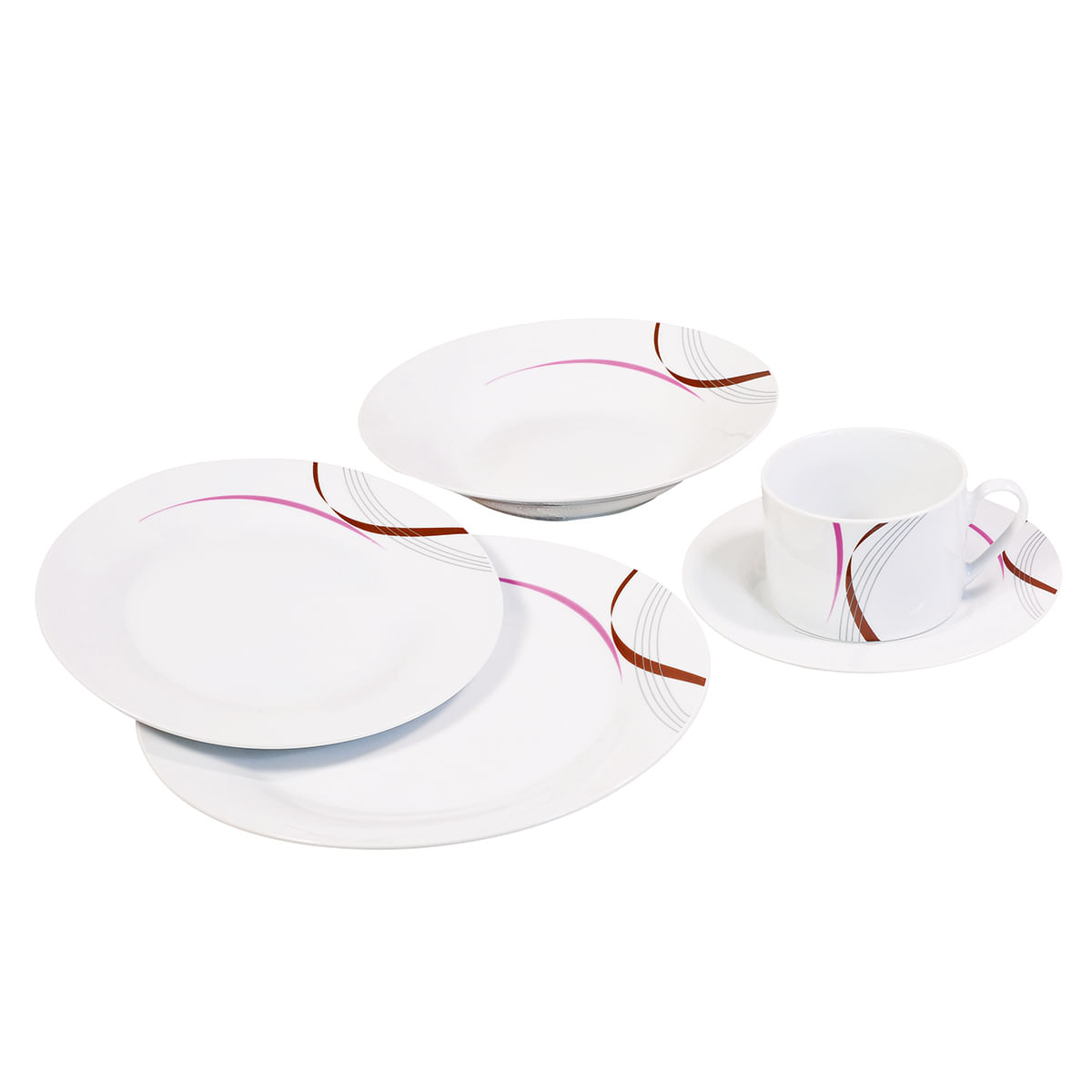 Aparelho de Jantar 20 Peças em Porcelana Carrefour Home HO309536 Branco