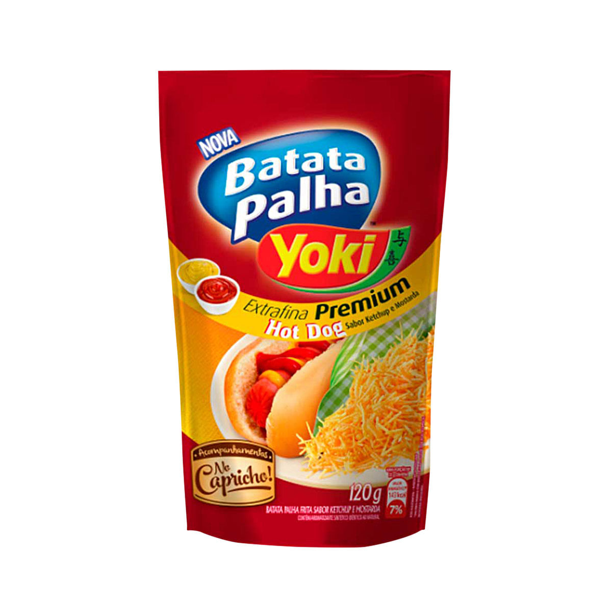 Batata Frita Palha Yoki Sabor Ketchup e Mostarda Extra Fina 120g