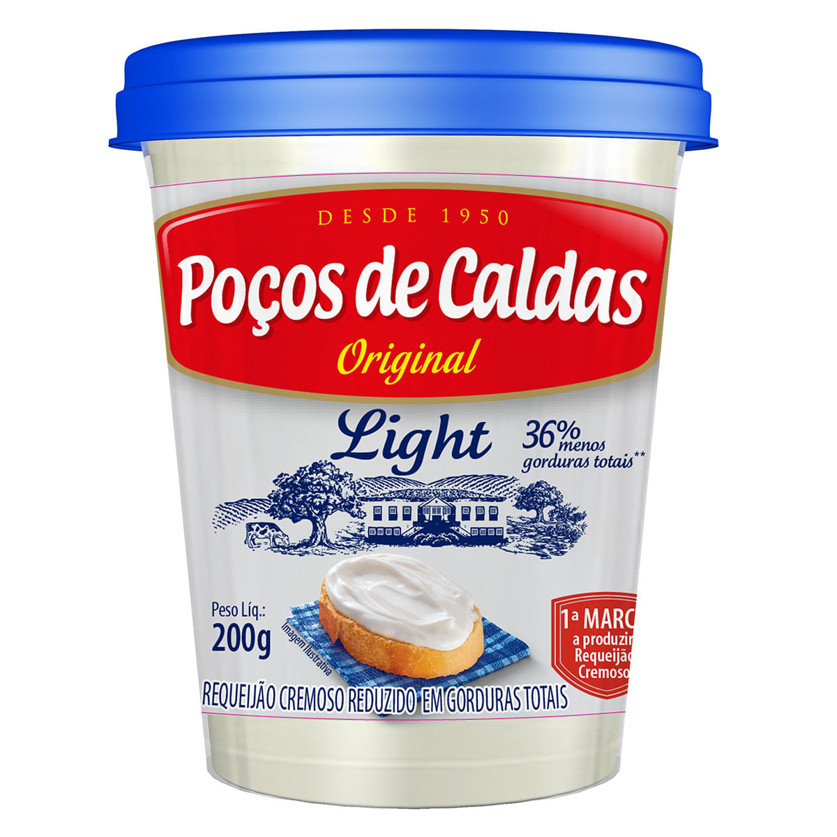 Requeijão Cremoso Light Poços de Caldas 200g