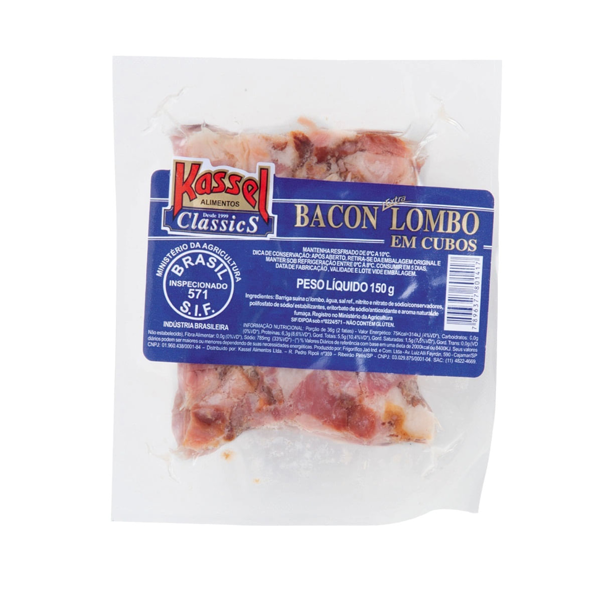 Bacon Lombo em Cubos Kassel 150 g