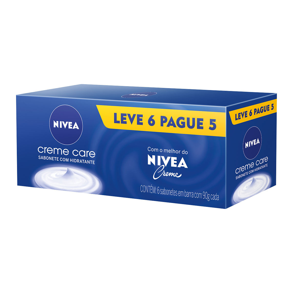 Sabonete em Barra Corporal Nivea Creme Care 90g 6 Unidades