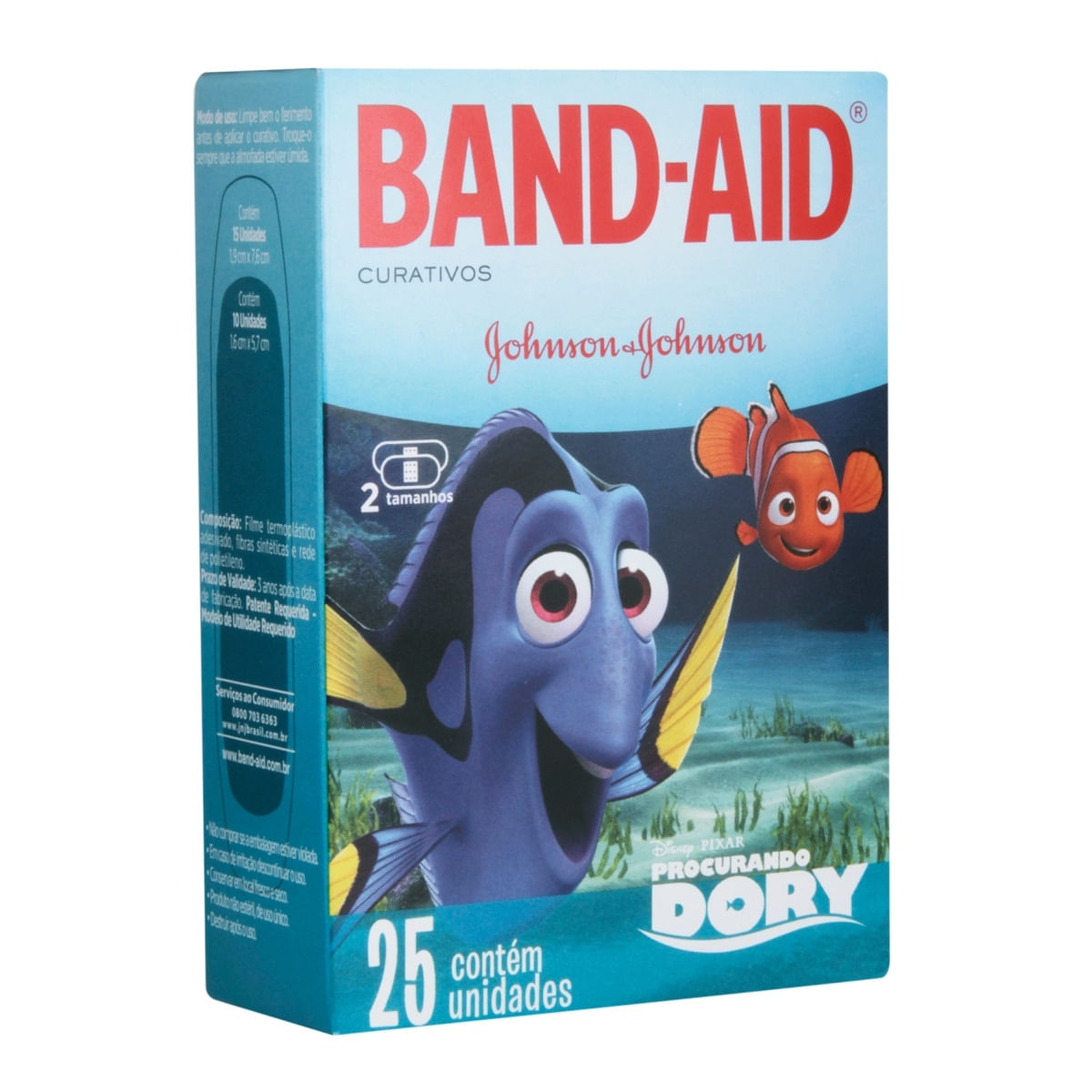 Curativos Adesivos Infantis Band-Aid Decorados Procurando Dori com 20 Unidades